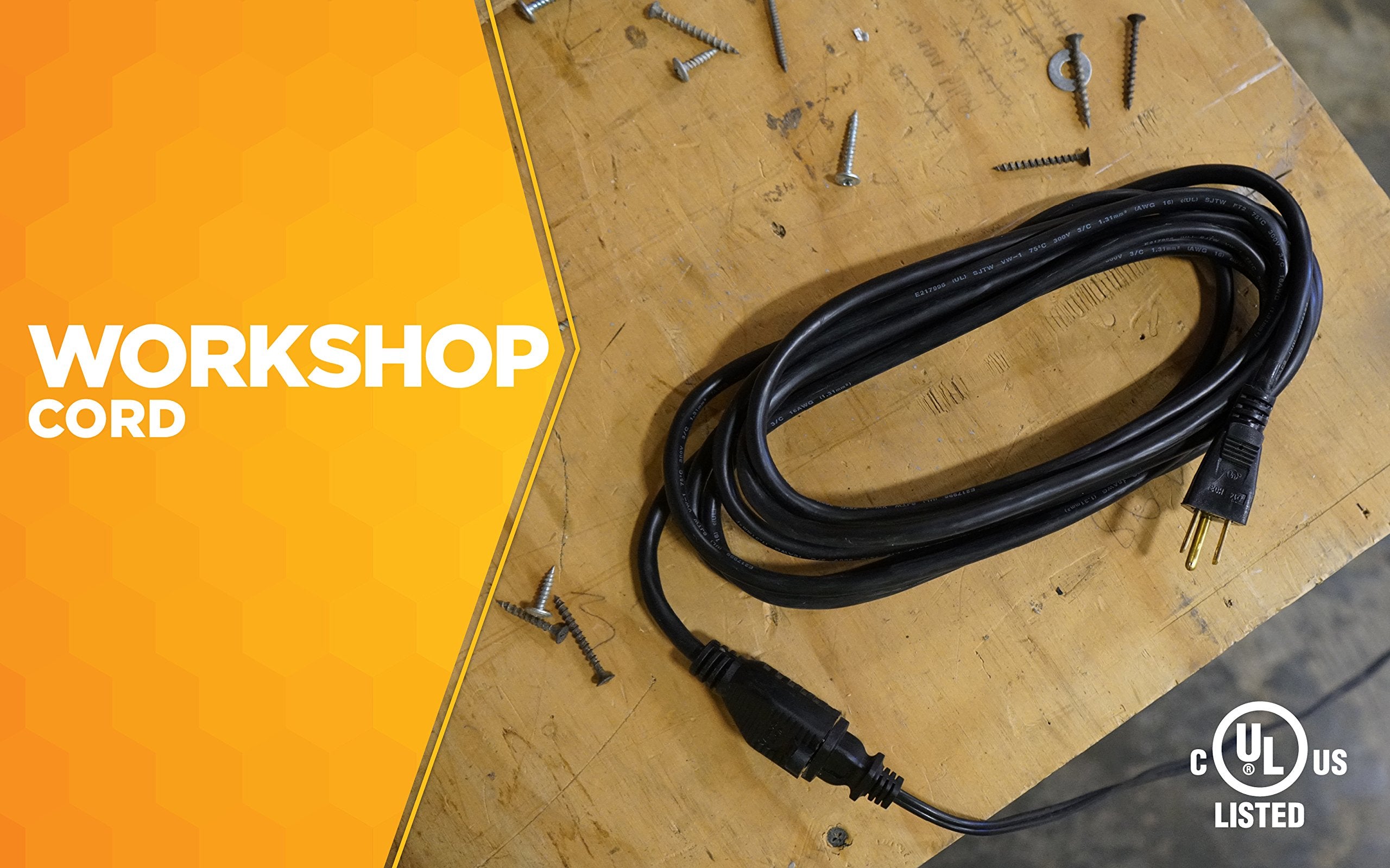 Woods Extension Cord (15 Foot Black)