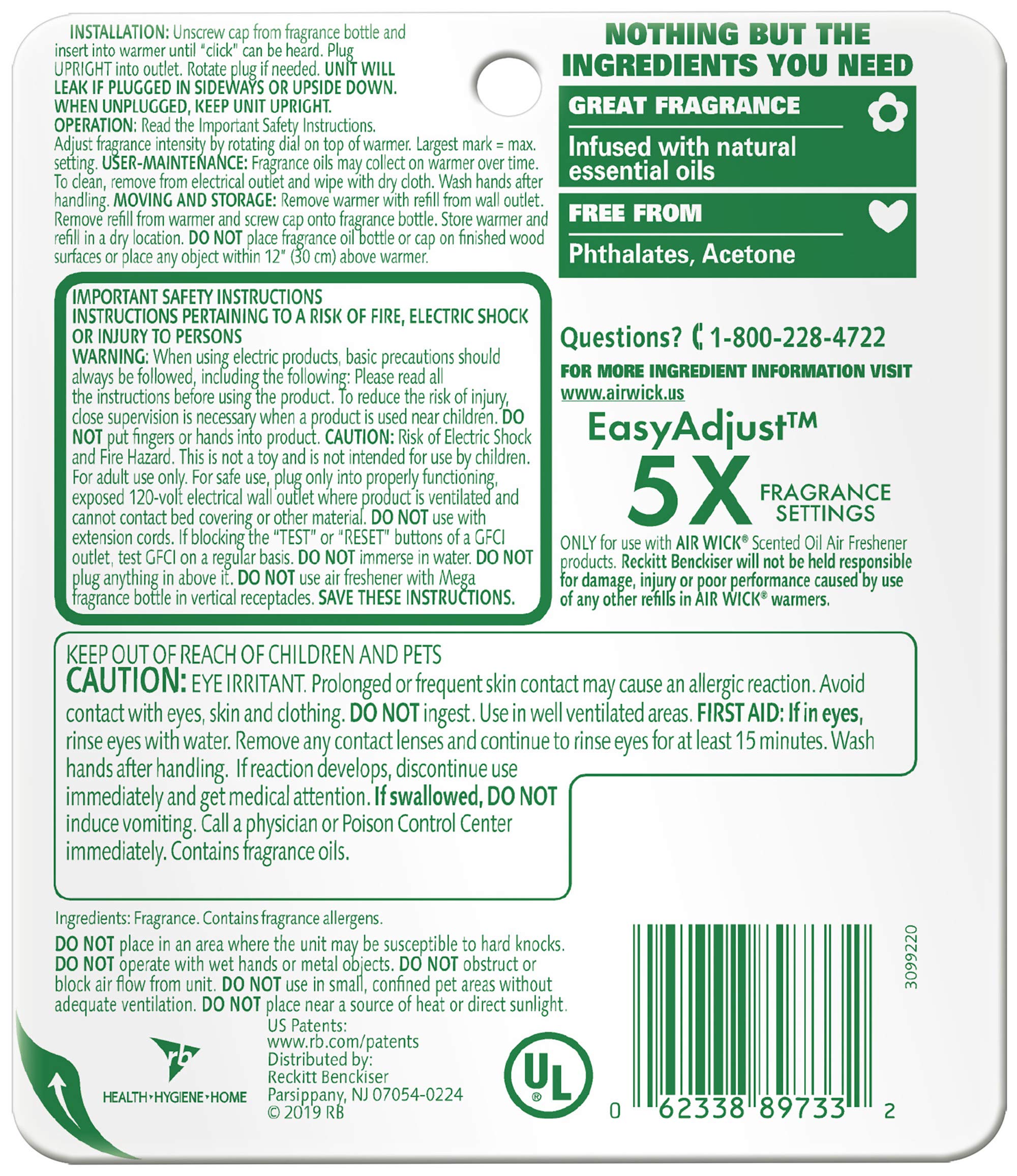 Air Wick Plug In Scented Oil Starter Kit (Warmer + 1 Refill), Hawaii, Air Freshener, Essential Oils