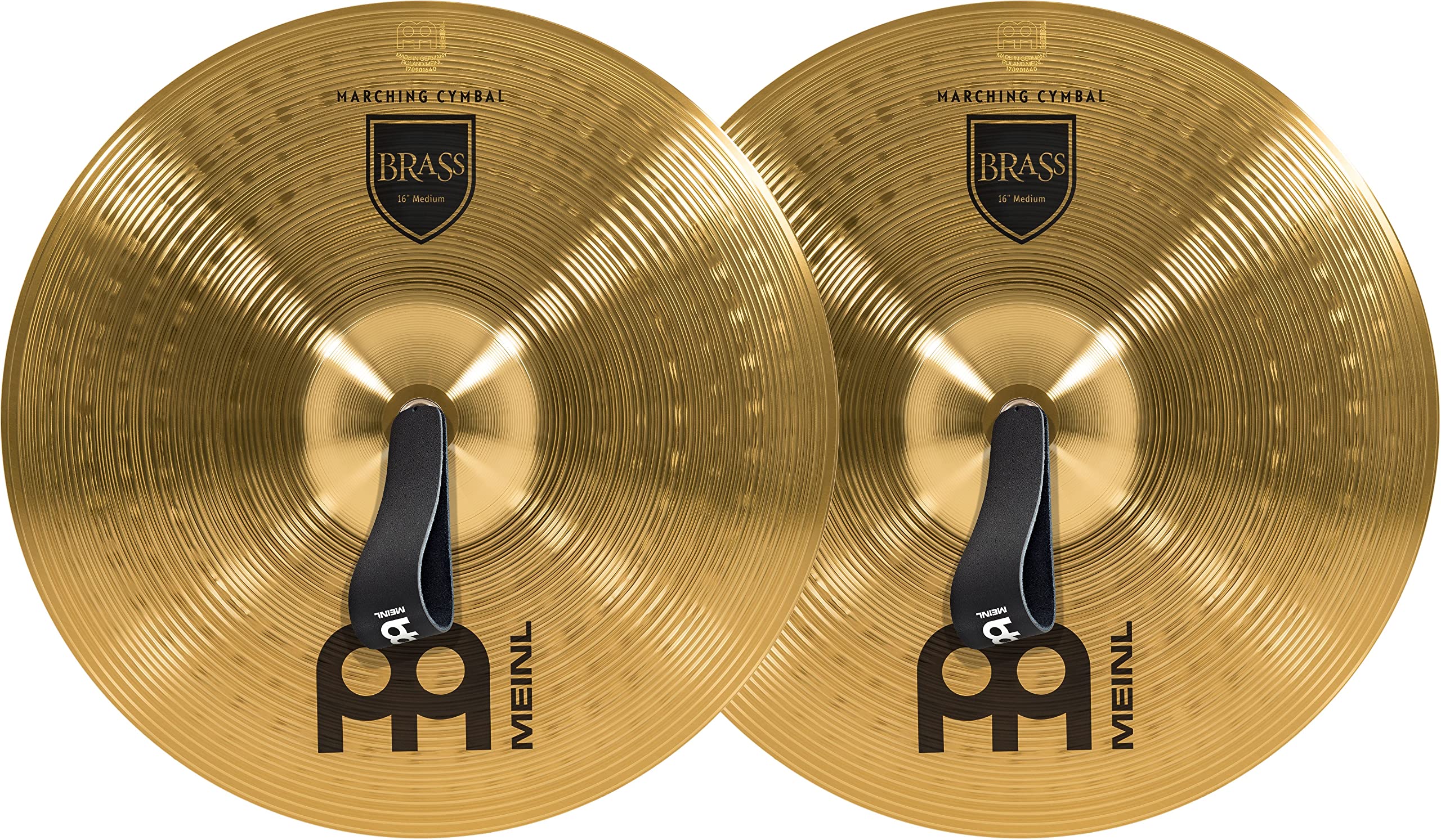 Meinl 16    Marching Cymbal Pair With Straps   Brass Alloy Traditional Finish   Made In Germany, 2 Year Warranty (Ma Br 16M)