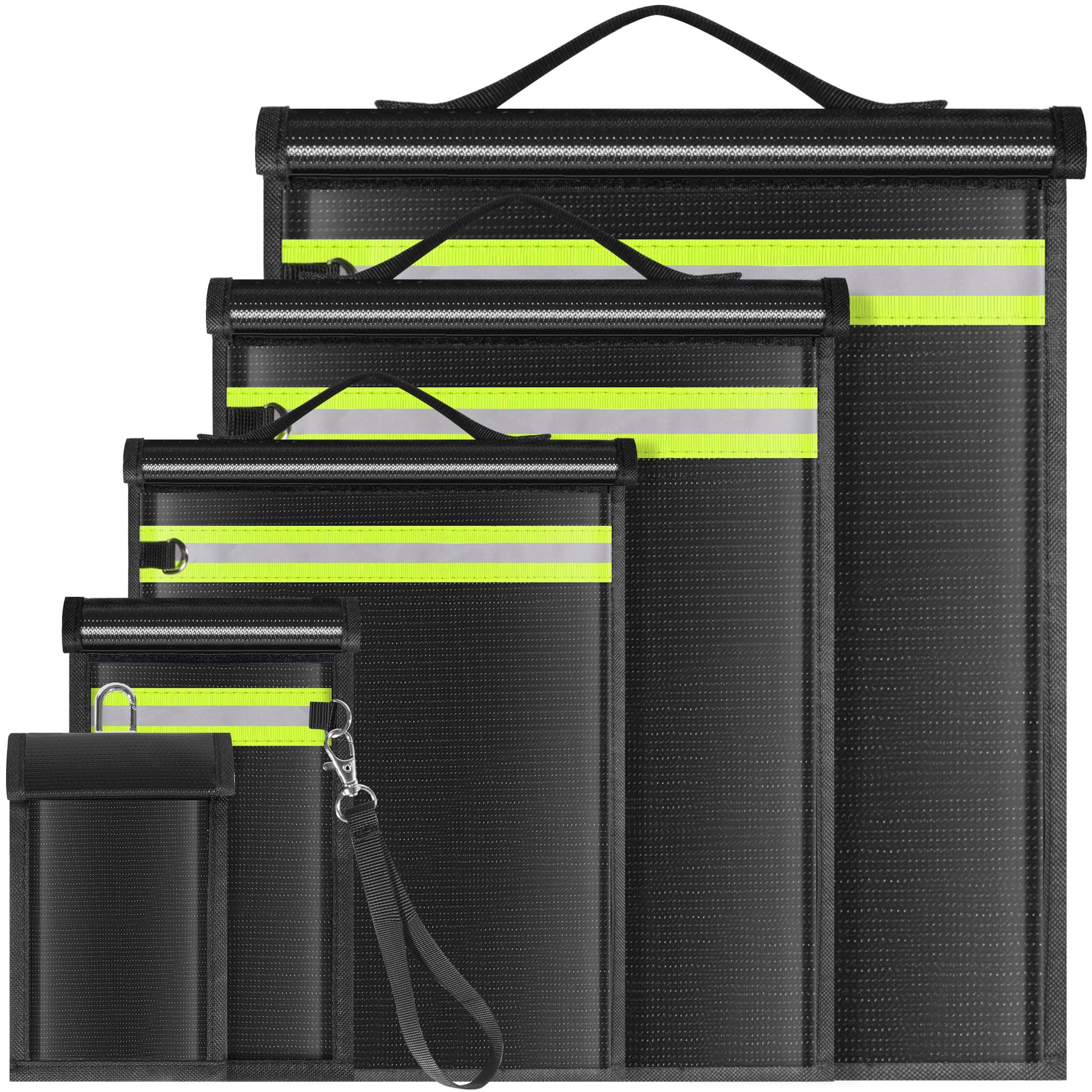 Lulrsay 5 Pack Faraday Bags EMP Proof,Faraday Bags for Laptops Tablets Phones Car Keys,Faraday Cage with Handle&Reflective Strip,EMP bags Faraday Pouch for Electronics Fireproof Waterproof -Like New