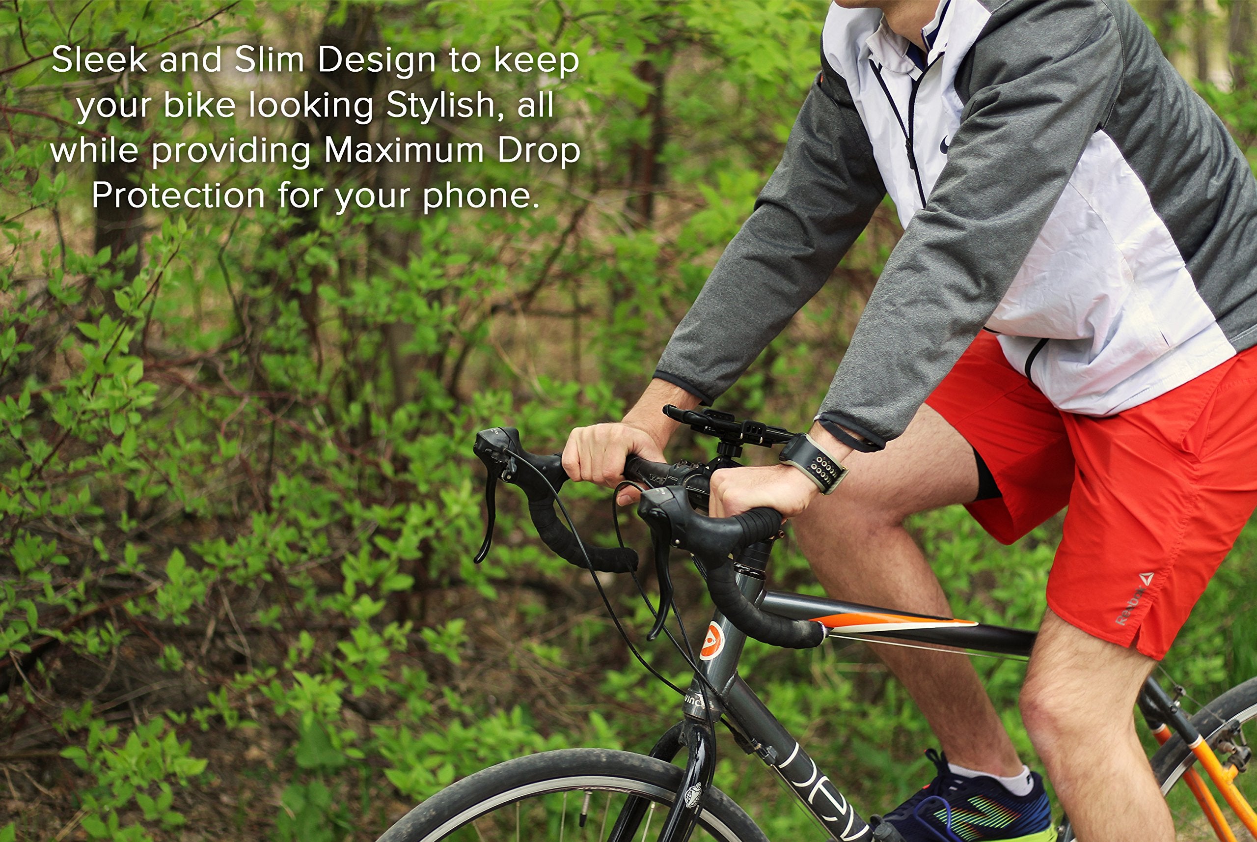 E Tronic Edge Bike Phone Mount - Rotating Cell Phone Holder For Bicycle Handlebar Compatible With Iphone 12 11 X 8 8S 7 7S 6 6S