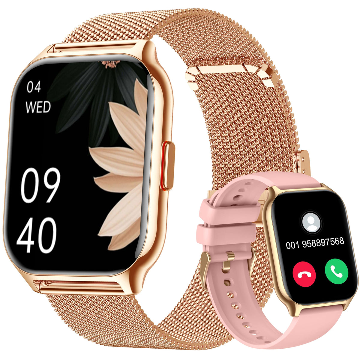 Zoskvee Smart Watch For Women Men(Dial/Answer Calls), 2.0'' Fitness Tracker Watch With Heart Rate/Blood Pressure/Blood Oxygen Mo