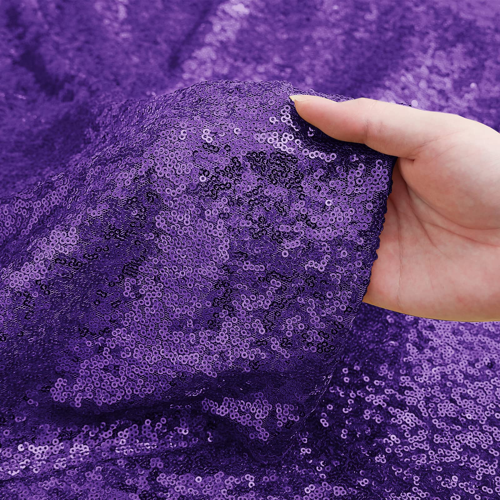 Sugargirl Purple Sequin Backdrop Curtain 4 Panels 2Ftx8Ft Glitter Purple Background Drapes Sparkle Photography Backdrop For Part