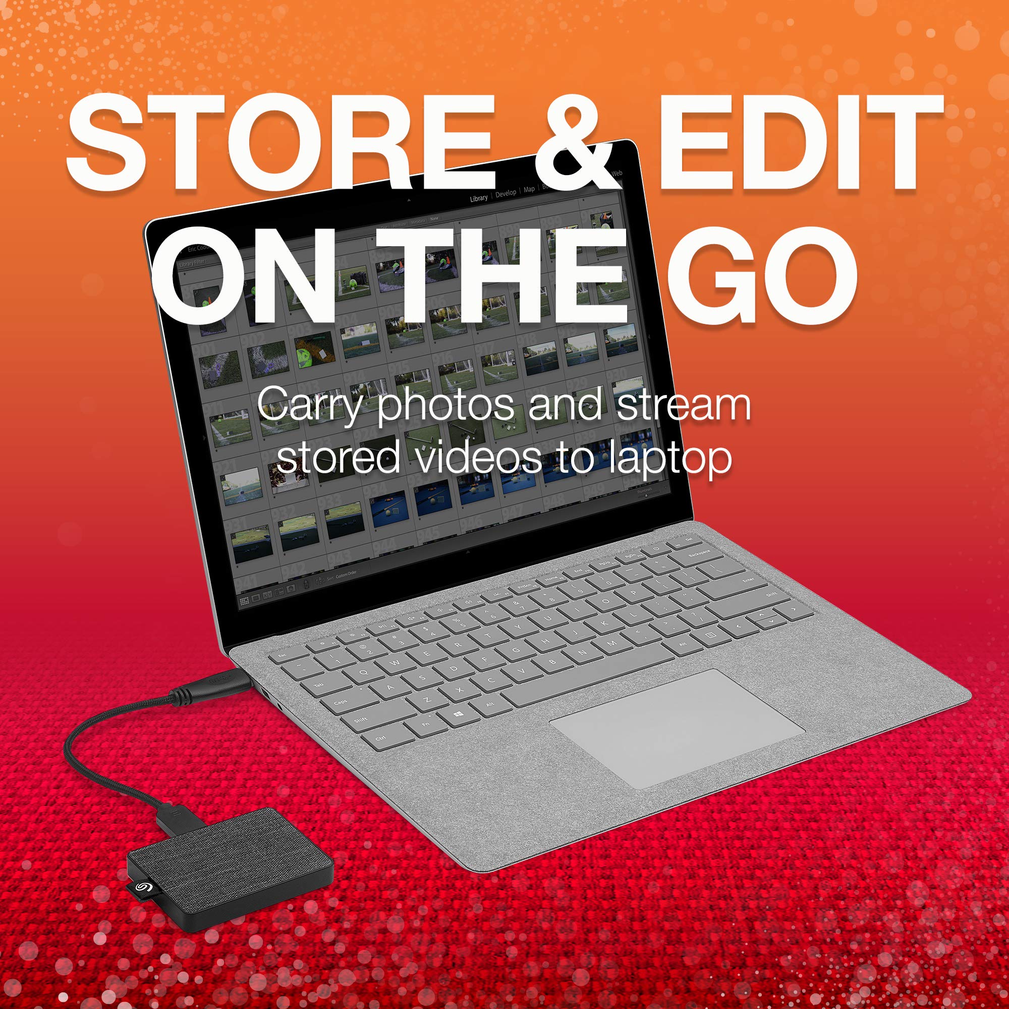 Seagate One Touch Ssd 500Gb External Solid State Drive Portable   Black, Usb 3.0 For Pc Laptop And Mac, 1Yr Mylio Create, 2 Mont