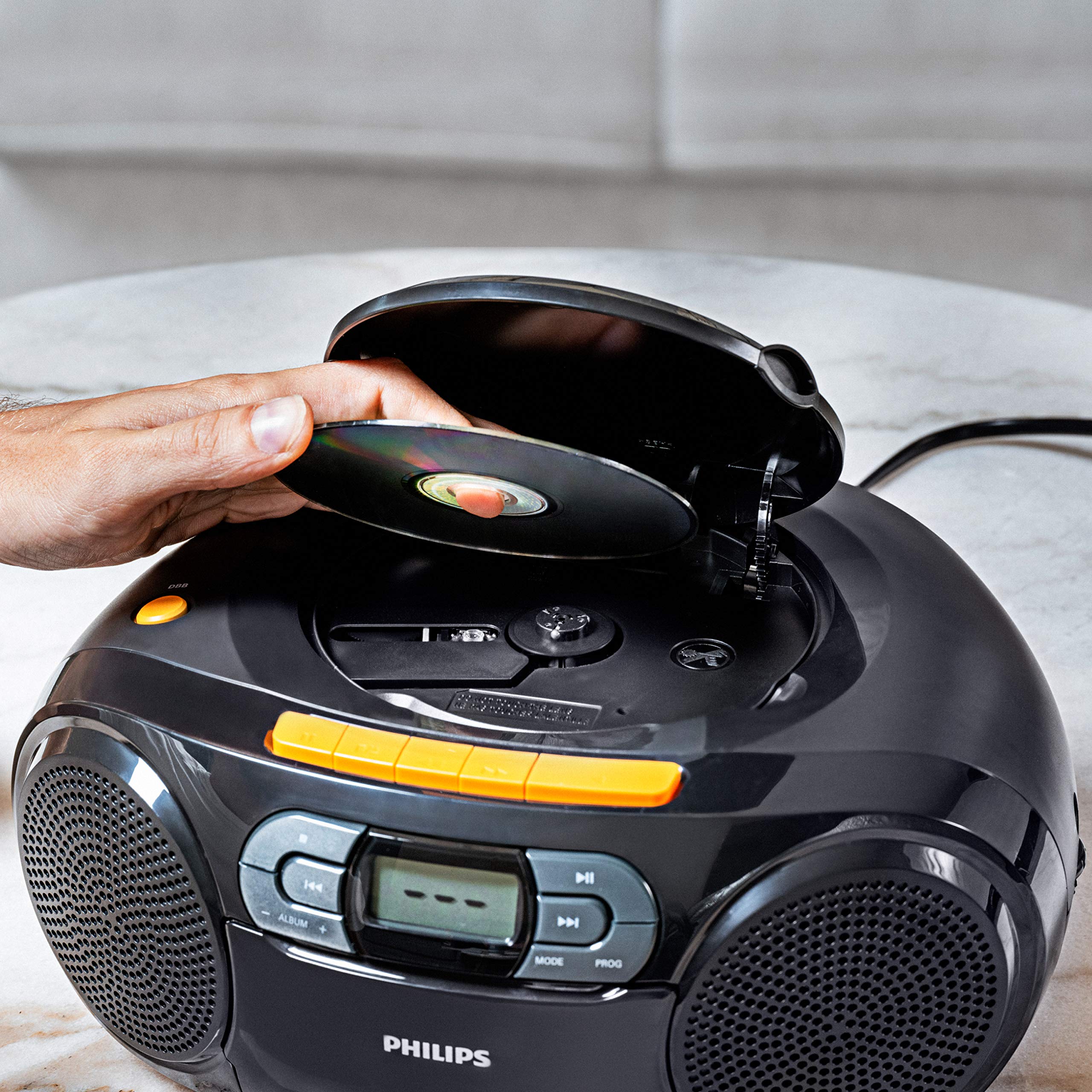 Philips Stereo Cd Player, Portable Cassette Player, Portable Boombox, Usb, Fm, Mp3, Tape, Cd Player Boom Box, Az328   Cd Player