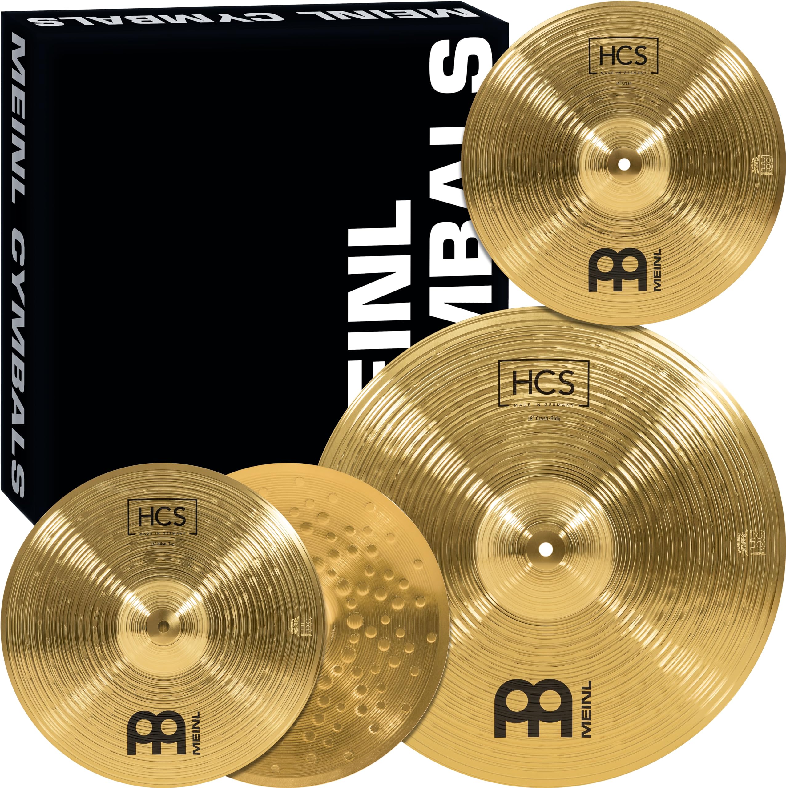 Meinl Cymbal Set Box Pack With 14    Hihats, 18    Crash/Ride, Plus A Free 14    Crash   Hcs Traditional Finish Brass   Made In 
