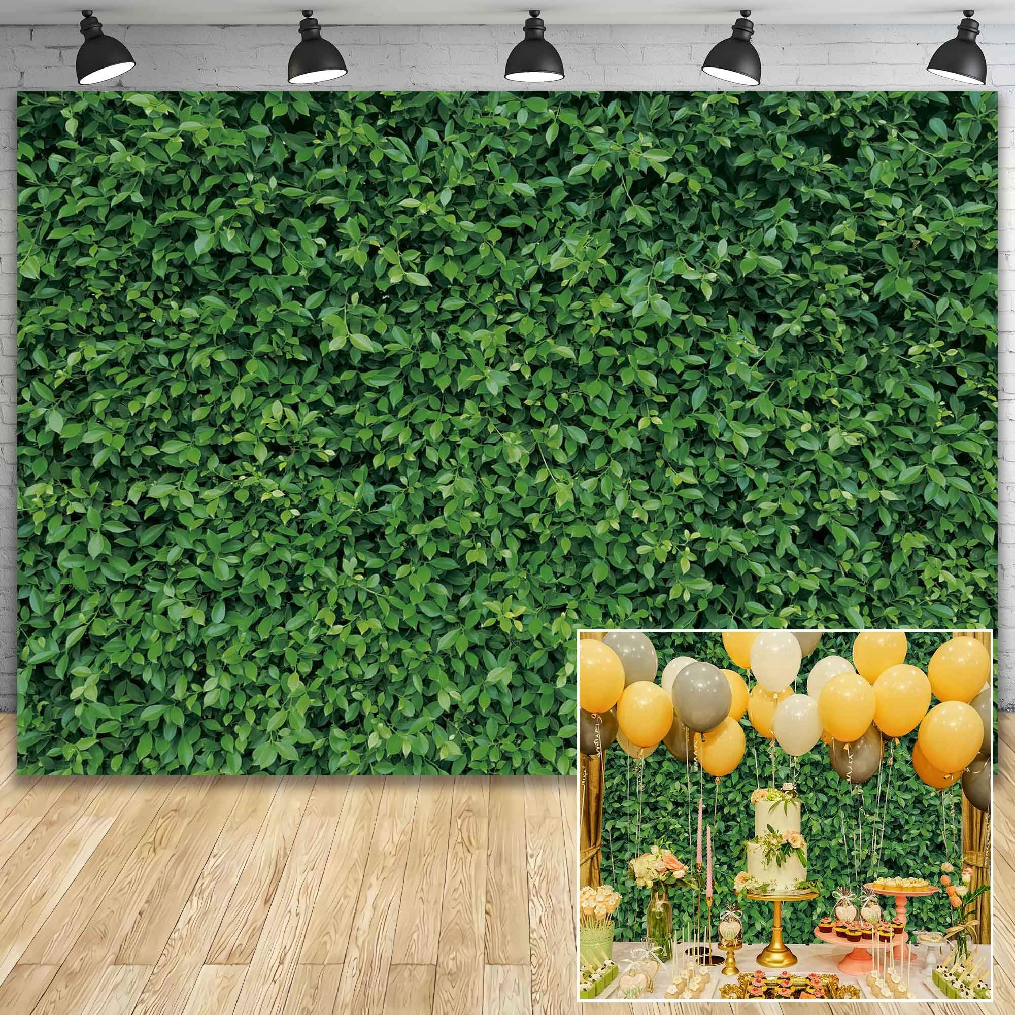 Msocio 8X6Ft Polyester Spring Greenery Leaves Grass Nature Photography Backdrop Green Grass Background For Birthday Wedding Safa