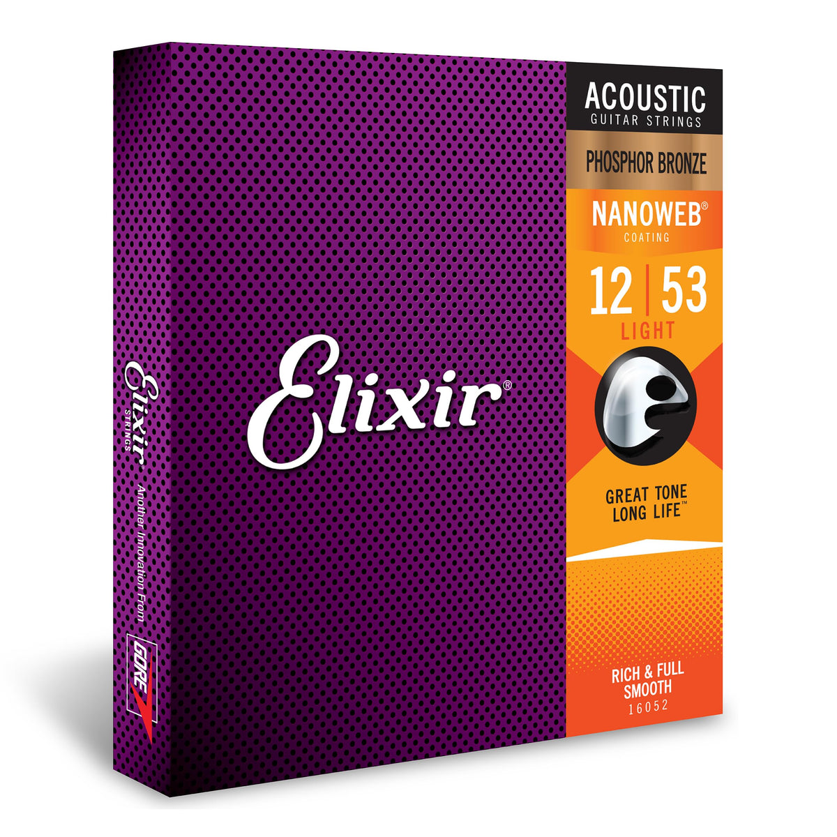 Elixir Strings   Acoustic Phosphor Bronze With Nanoweb Coating   Elixir Acoustic Guitar Strings   Light (012 053)