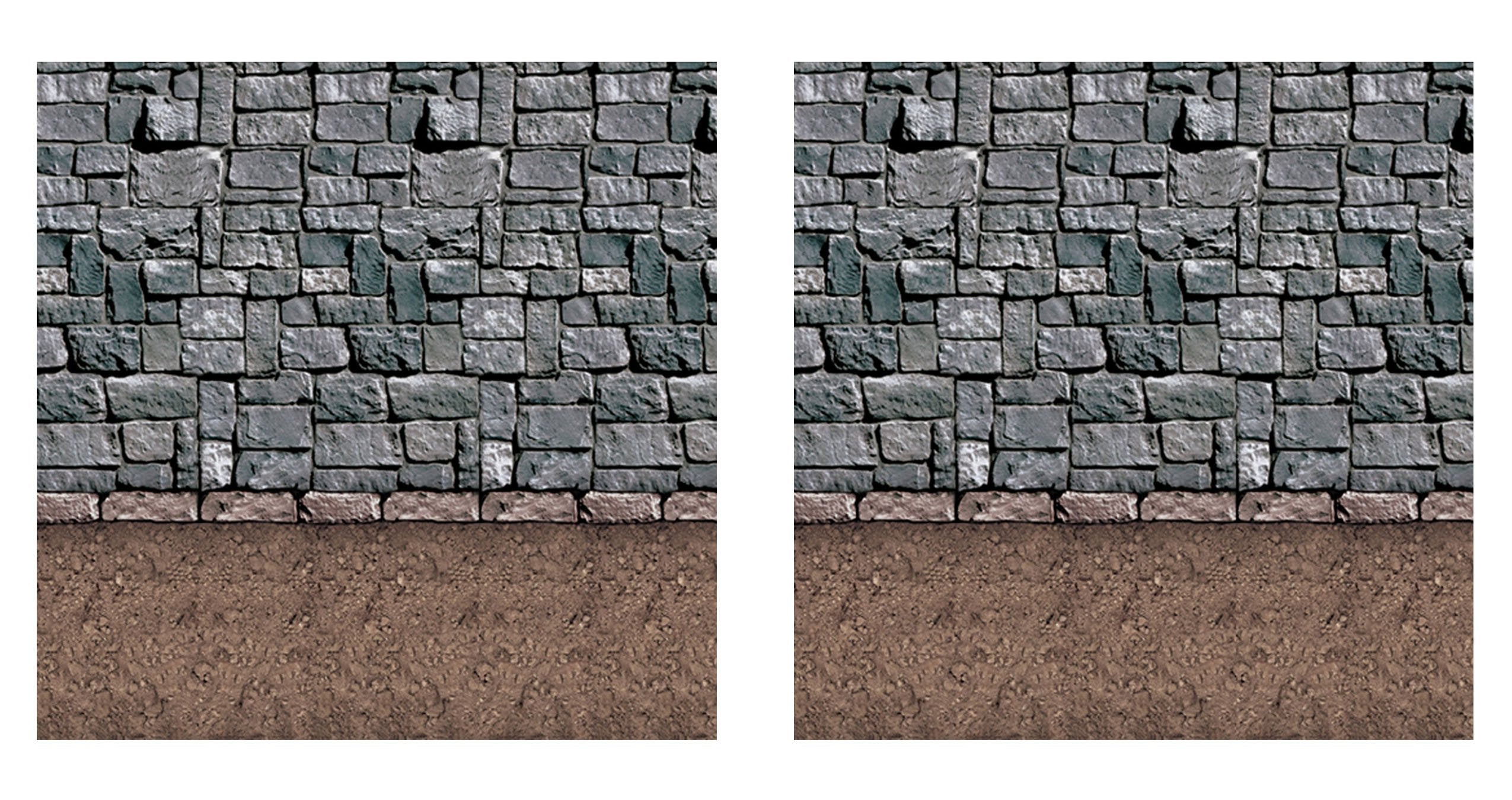 Beistle Stone & Dirt Floor Wall Backdrops, 4 X 30, Pack Of 2   Medieval Party Decorations, Medieval Decor Background, Easy To Ad