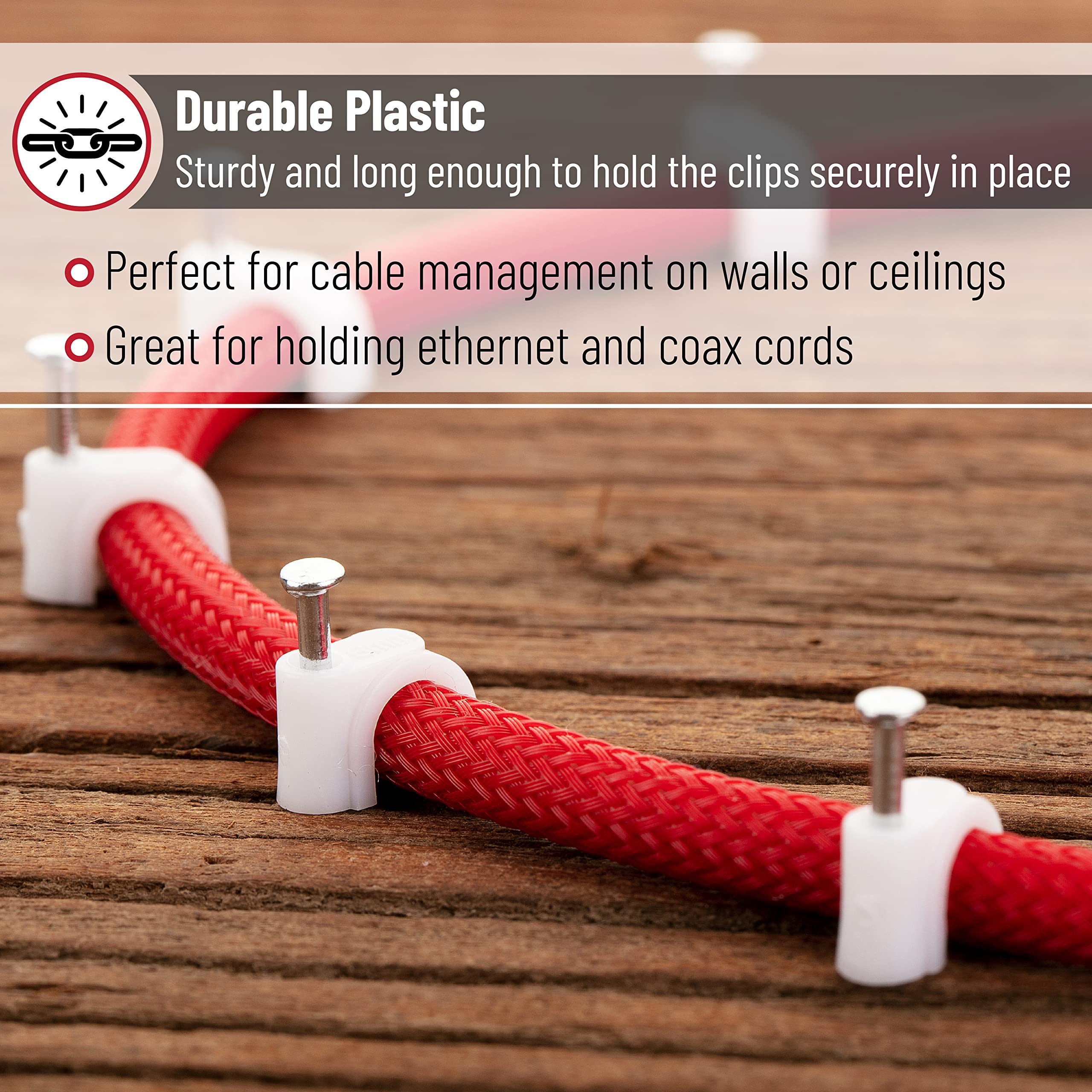 Bates Cable Clips - White Alloy Steel, 360 pcs, 4-10mm, Model CIR500, Universal Fit