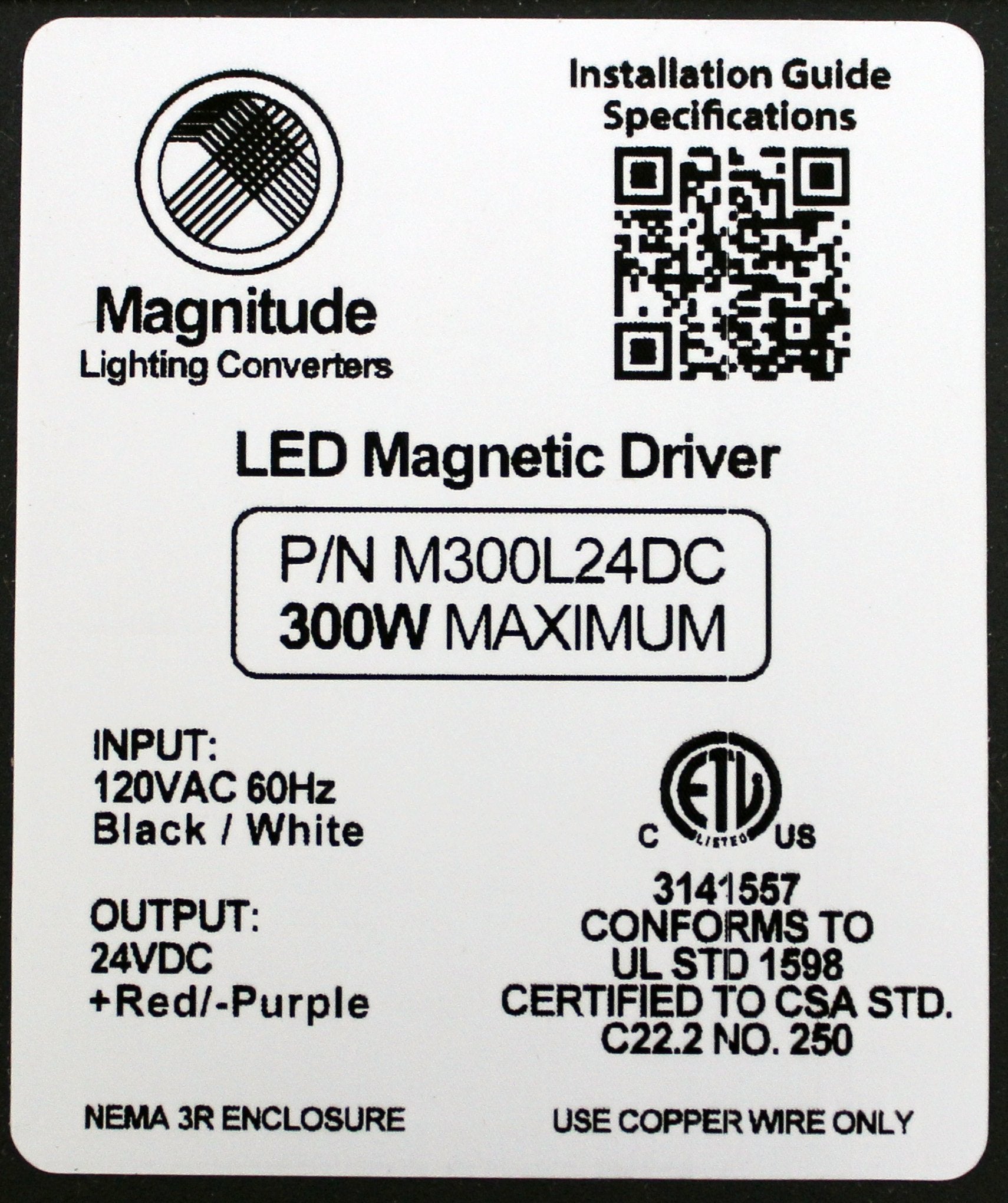 24V 300W Magnitude Magnetic Transformer M300L24Dc