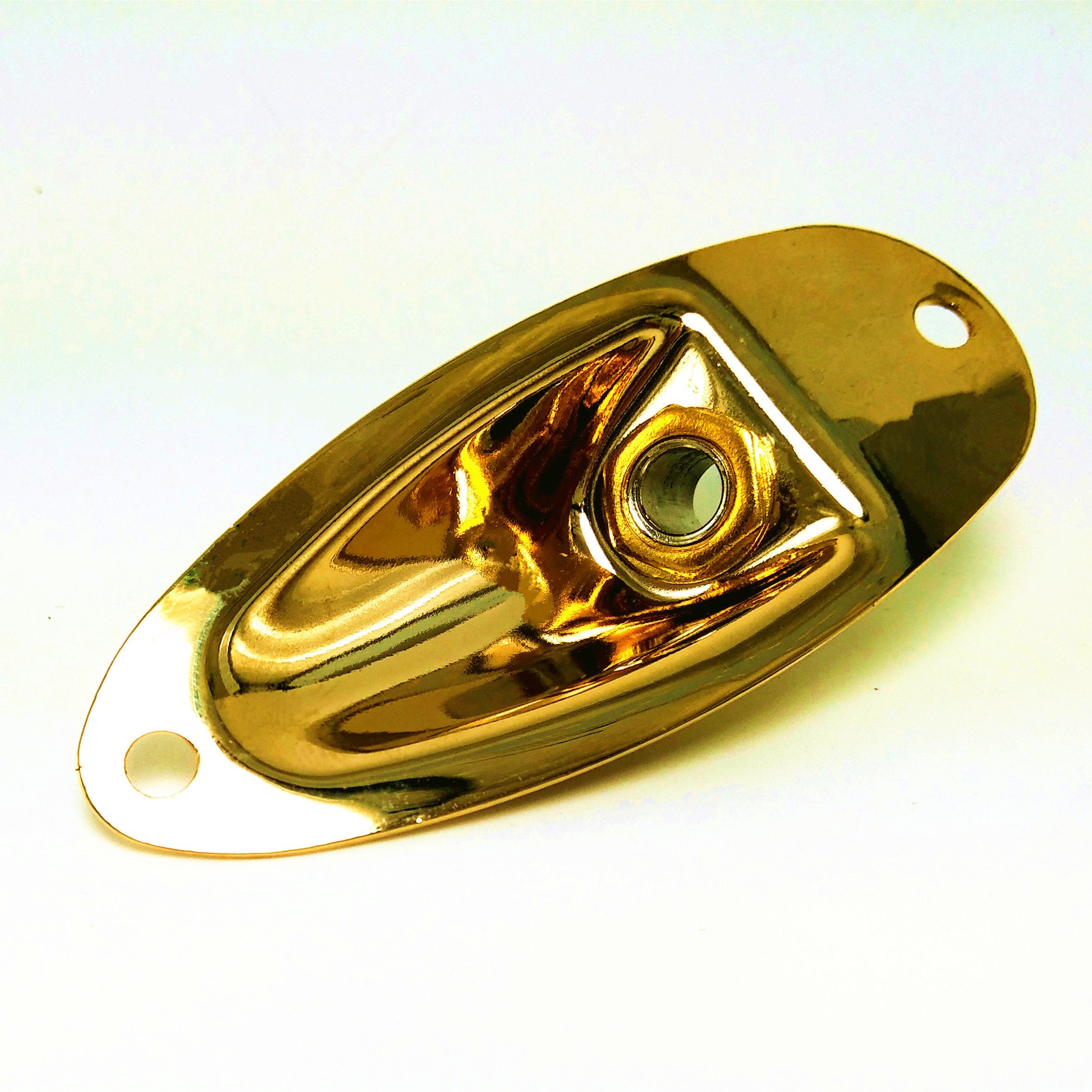 Gold Boat Input Output Jack Plate Socket With Screws For Fender Strat Guitar