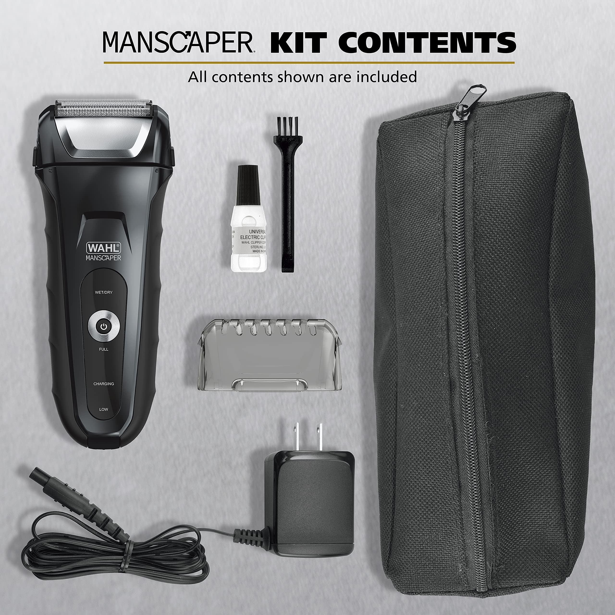 Wahl Manscaper Lithium Ion Hypoallergenic Shaver With Flexible Titanium Foils To Prevent Skin Irritation And Shaver Bumps