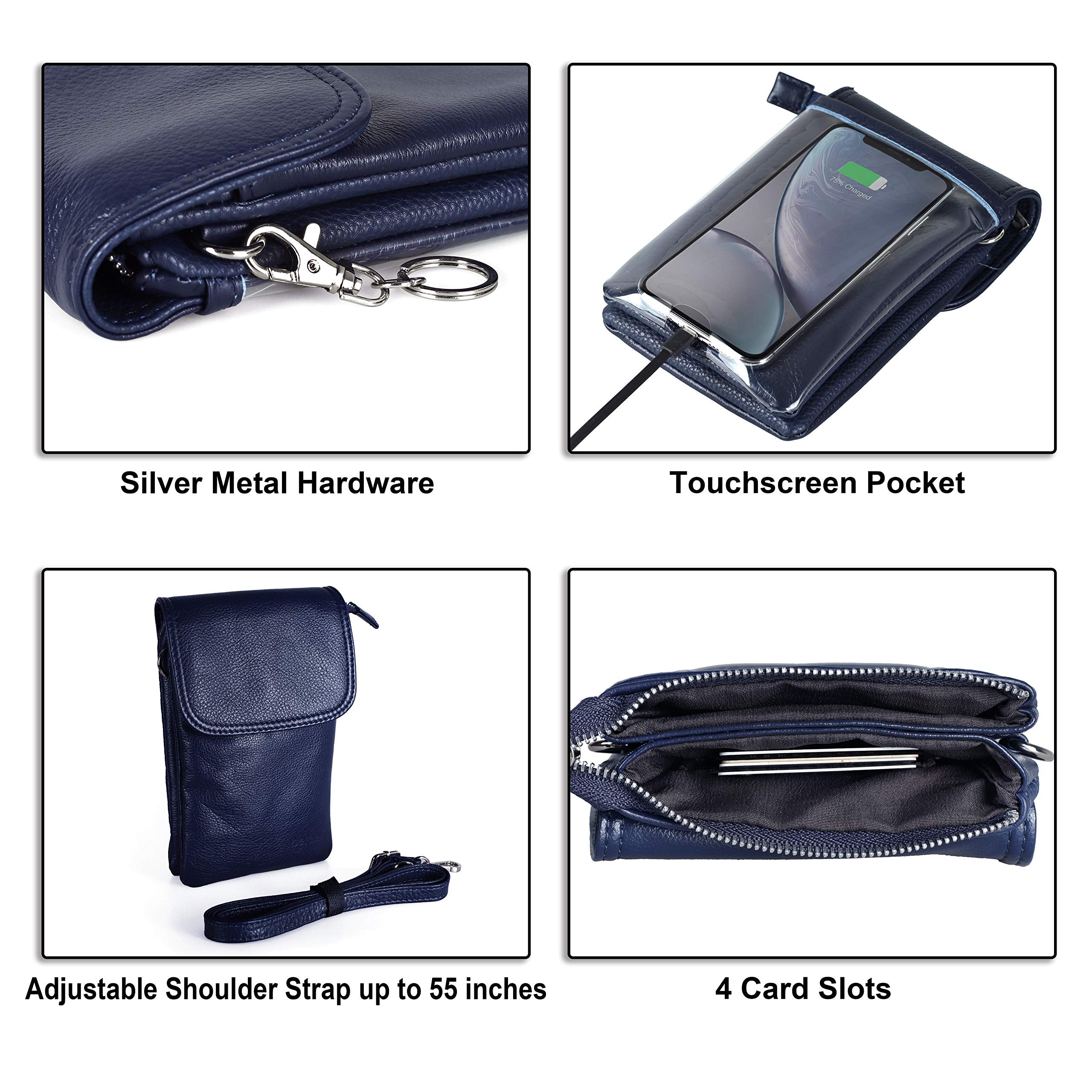 Befen Genuine Leather Phone Purse, Small Touchscreen Cell Phone Holder Crossbody Bags For Women Travel, Fit Iphone 14 Pro Max (N