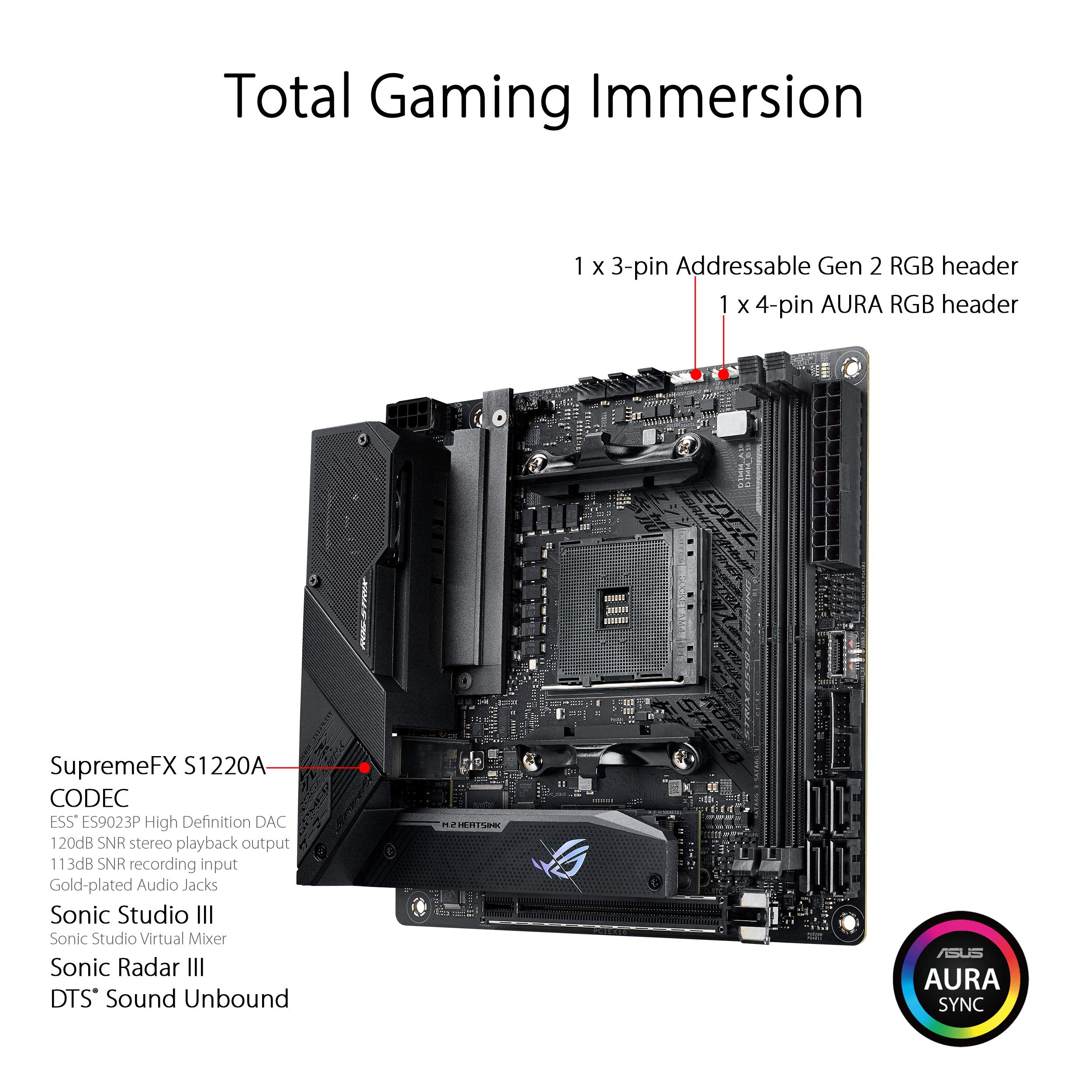 Asus Rog Strix B550 I Gaming Amd Am4 (3Rd Gen Ryzen      ) Mini Itx Sff Gaming Motherboard (Pcie 4.0, Wifi 6, 2.5Gb Lan, Ddr4 51