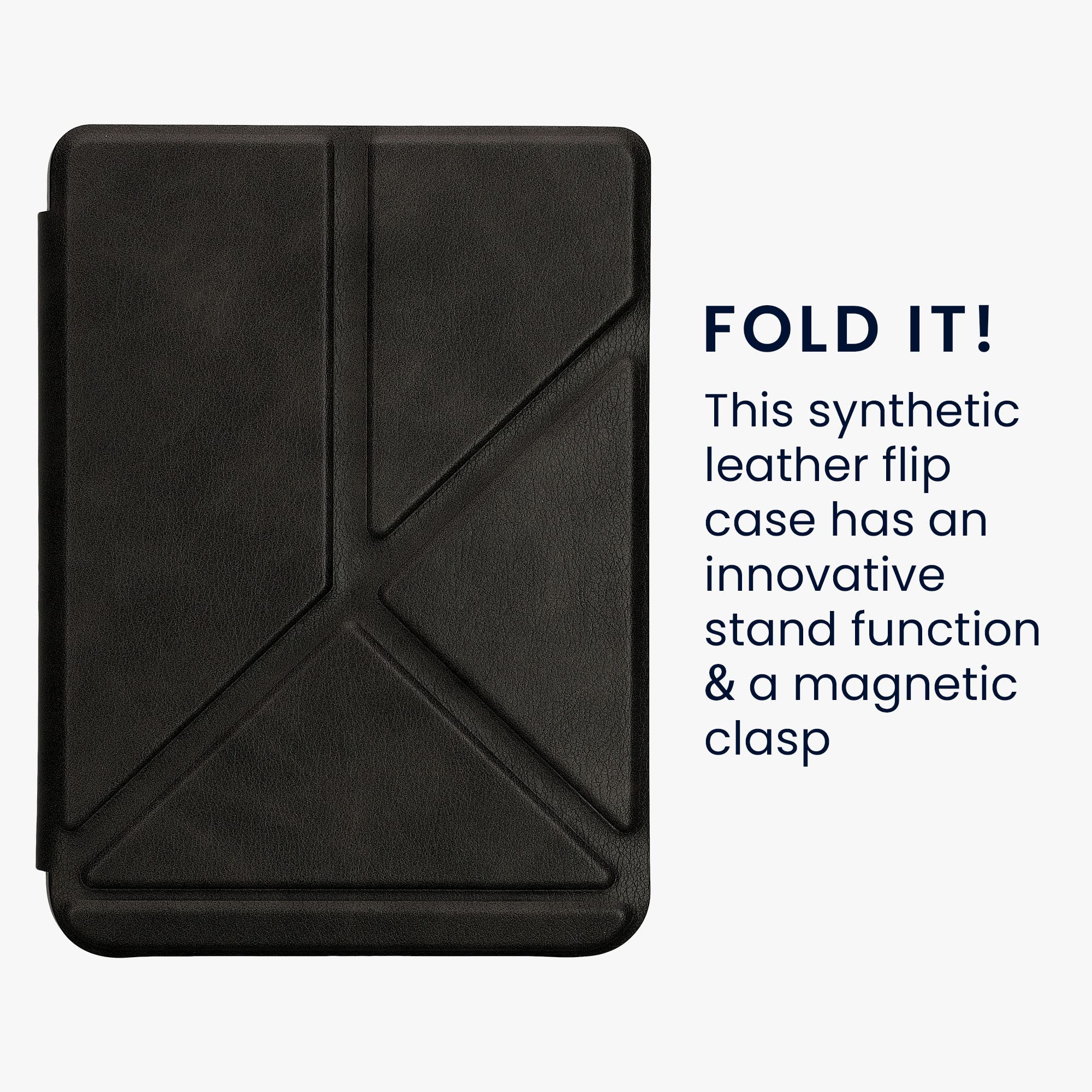 Kwmobile Origami Case Compatible With Kobo Clara 2E / Tolino Shine 4 Case   Slim Pu Leather Cover With Stand   Anthracite