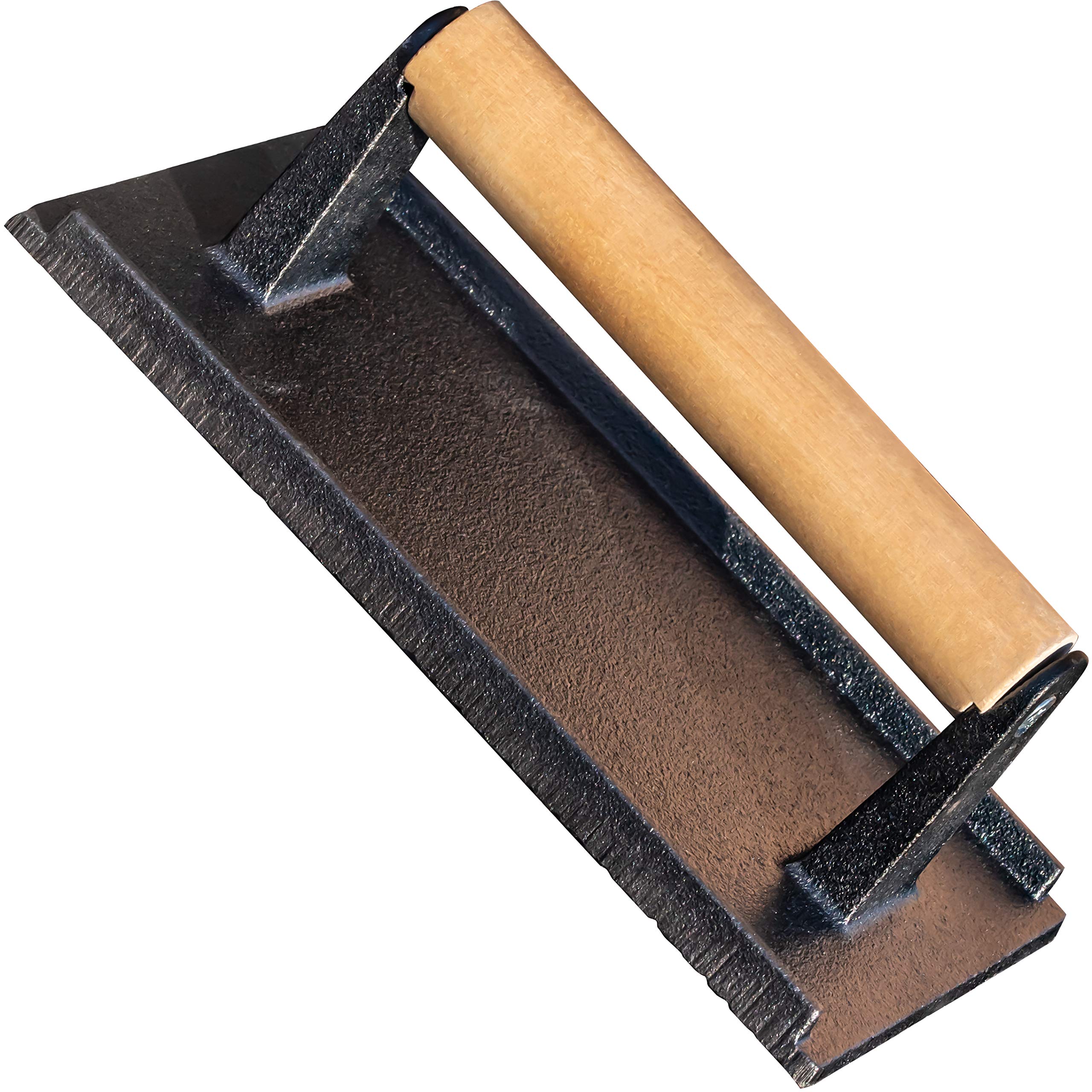 Versatile, Safe-Touch 8x4in Cast Iron Grill Weight 2pk. Perfect Meat Press With Wooden Handle for Crispy Bacon, Evenly Cooked St