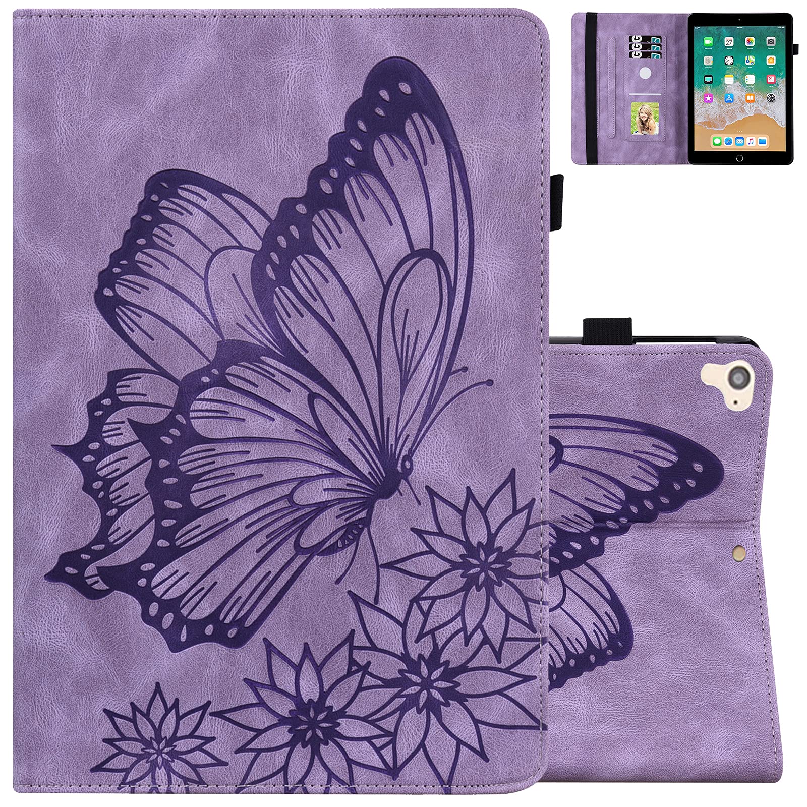 Dteck For Ipad 6Th/5Th Generation Case 9.7'' 2018/2017, Ipad Air 2/1 Case 9.7'' 2014/2013, Cute Cartoon Folio Case With Auto Sle