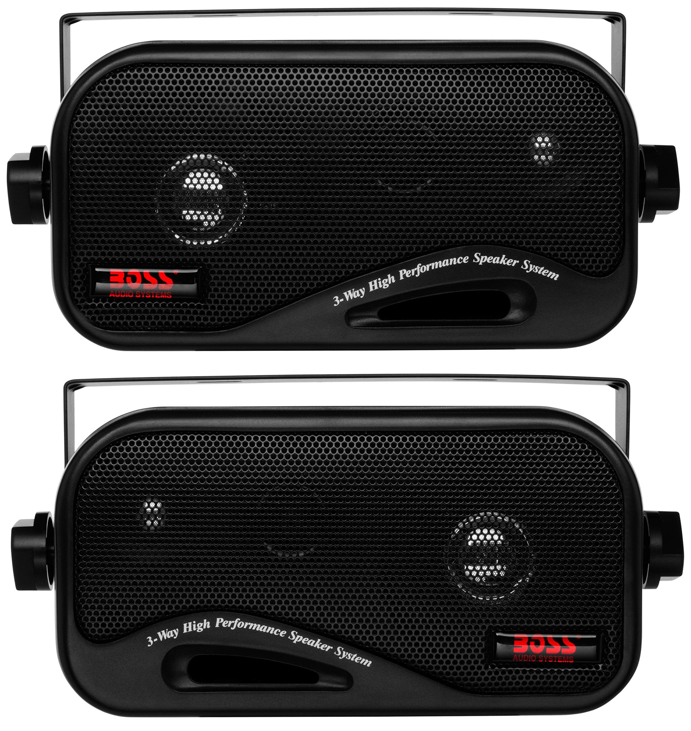 BOSS Audio Systems AVA6200 3 Inch Enclosed Box Stereo Speakers - 200 Watts (per pair), 3 Way, Full Range, Indoor, Outdoor, Marin