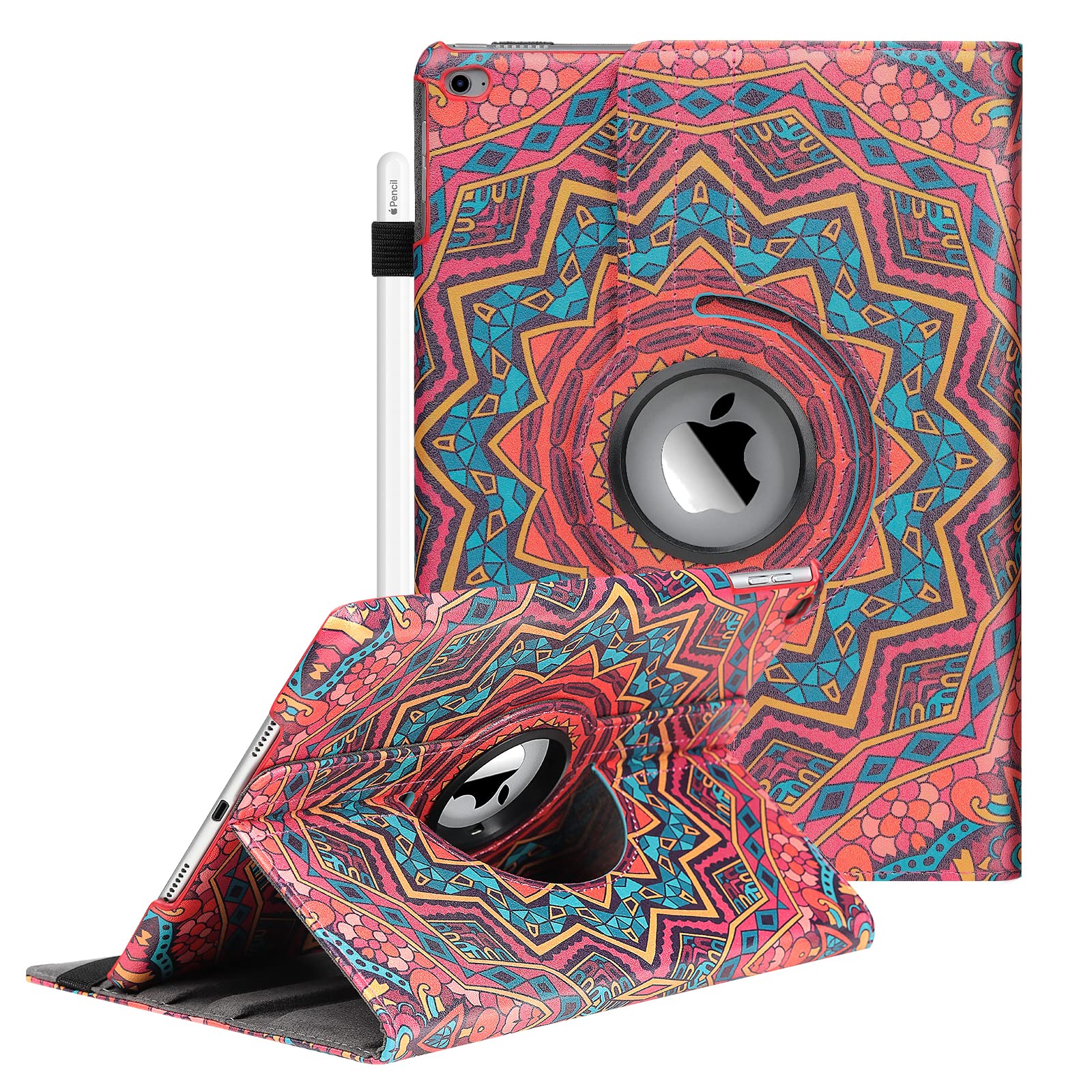 Case For Ipad 9.7 Inch Case Fit Ipad 9.7 2018 2017 / Ipad Air 2 / Ipad Air  360 Degree Rotating Case Cover For Ipad 9.7'' (5Th G