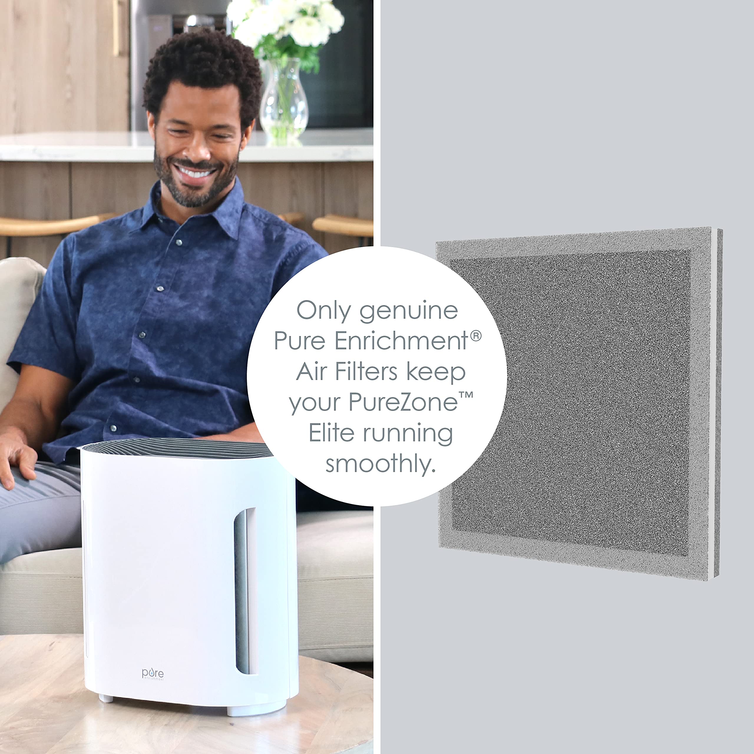 Pure Enrichment Genuine 3 In 1 True Hepa Replacement Filter For The Purezone Air Purifier (Peairplg)
