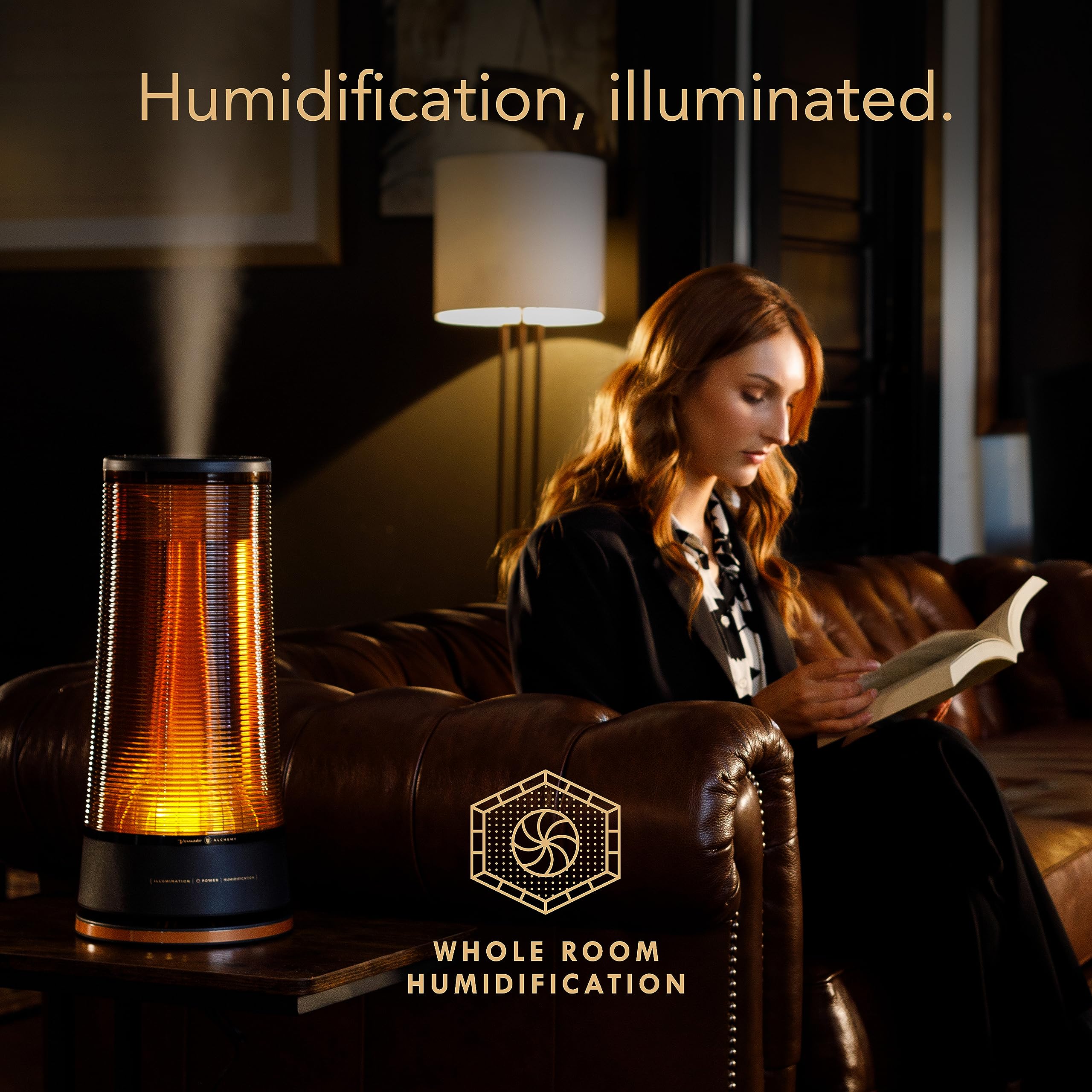 Vornado Lucerna 3 Alchemy Ultrasonic Humidifier With Ambient Light, 1.5 Gallon Capacity, 24 Hour Runtime, Modern Luxury Design,