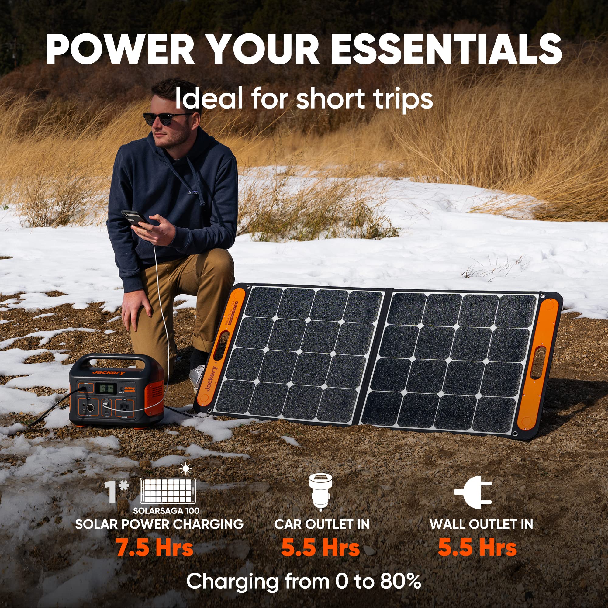 Jackery Portable Power Station Explorer 500, 518Wh Outdoor Solar Generator Mobile Lithium Battery Pack With 110V/500W Ac Outlet