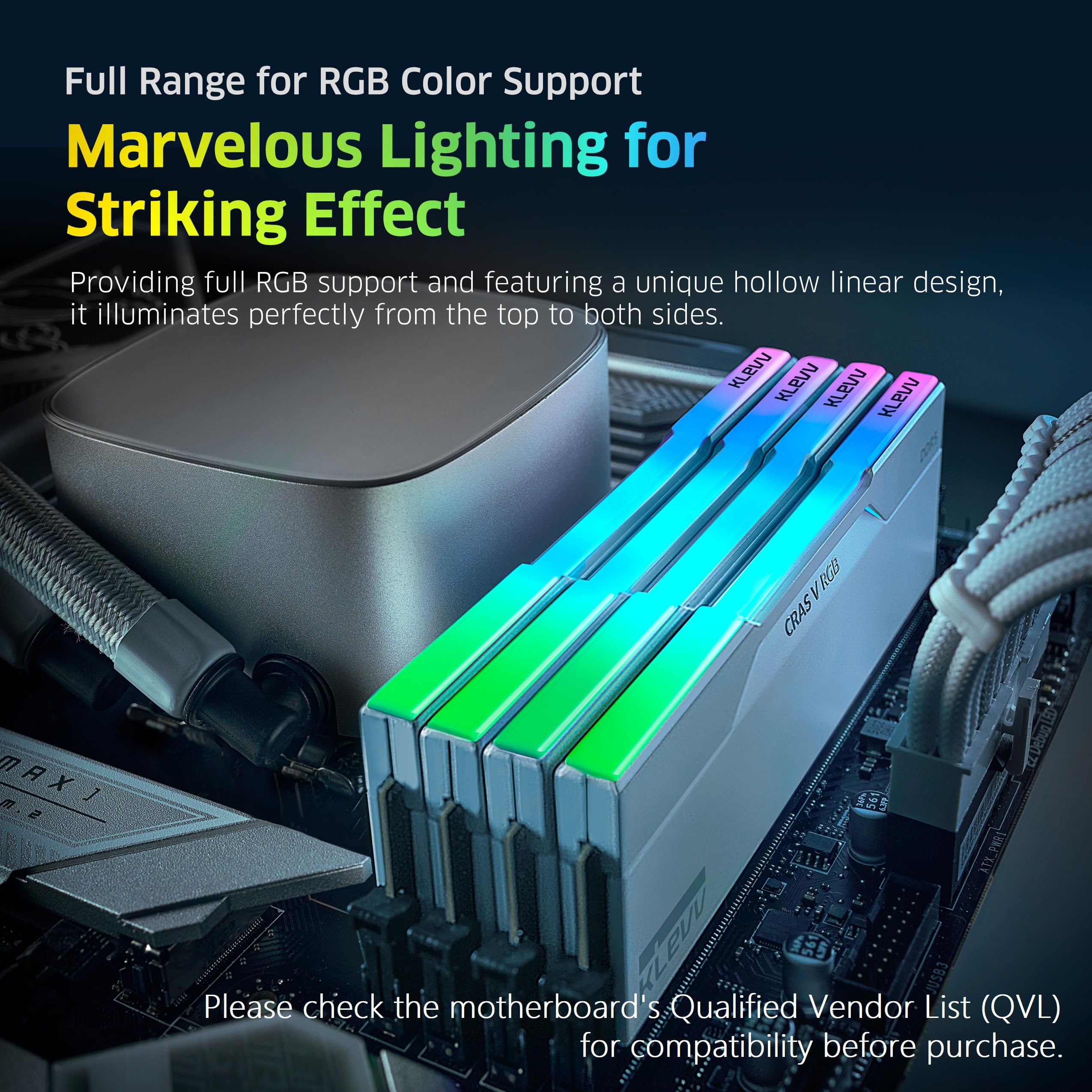 Klevv Cras V Rgb Ddr5 48Gb (2X24Gb) 6400Mhz Cl32 A Die 1.35V Gaming Desktop Ram Memory Sk Hynix Chip Xmp 3.0 / Amd Expo Ready