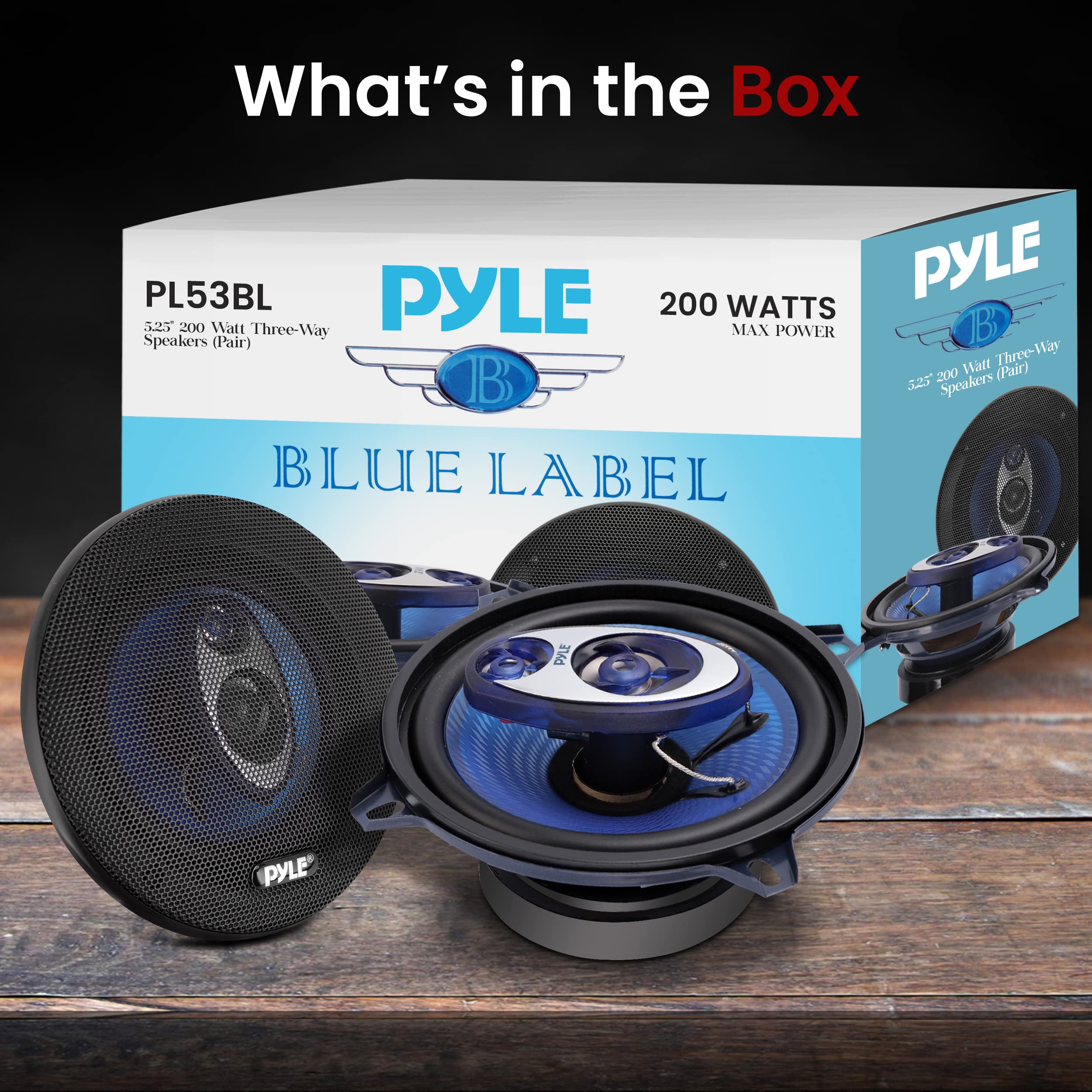 Pyle Pl53Bl Blue Label Speakers (5.25'', 3 Way)