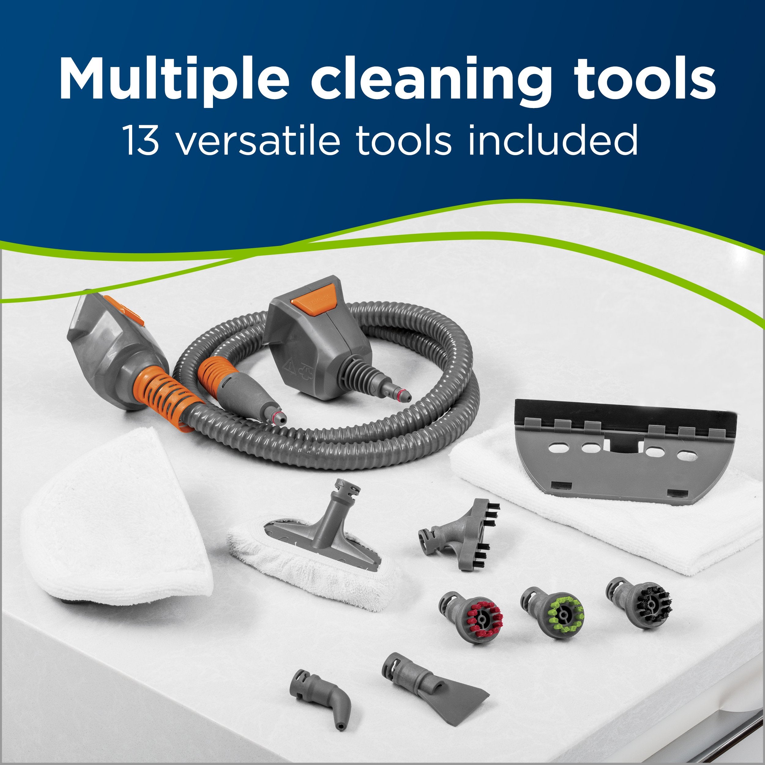 Bissell Powerfresh Lift Off Pet Steam Mop, Steamer, Tile, Bathroom, Hard Wood Floor Cleaner, 1544A, Orange