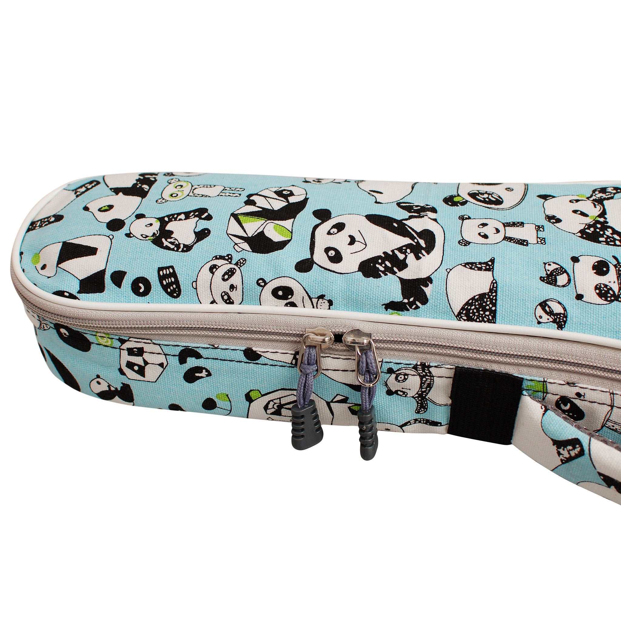 Music First Canvas Panda Concert Ukulele Case Ukulele Bag Ukulele Backpack Ukulele Gig Bag (23/24 Inch Concert, Panda)