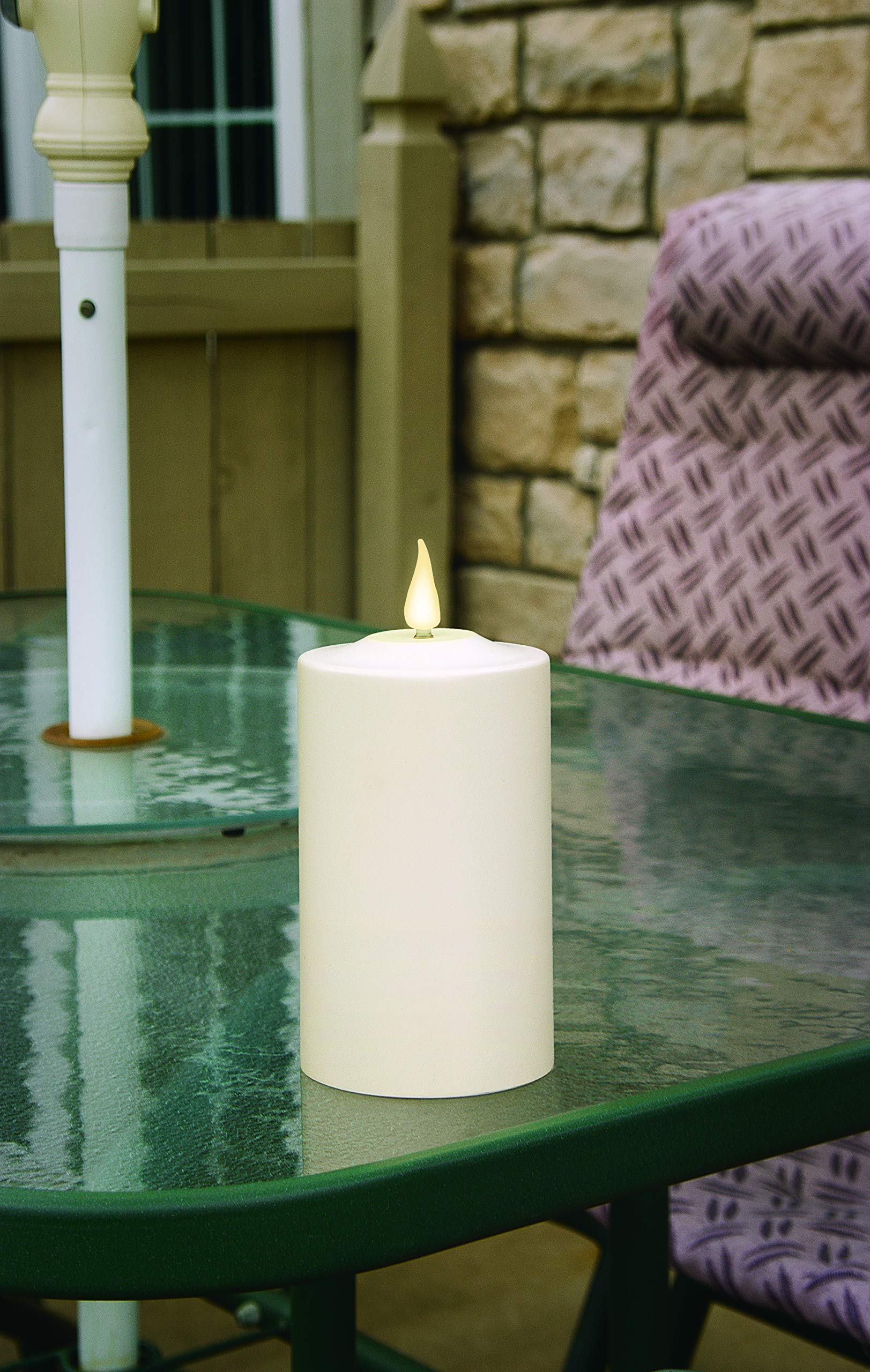 Xodus Innovations Fpc1587 Weatherproof Flameless Indoor/Outdoor Battery Powered Pillar Candle With Warm White Realistic Flame, 3