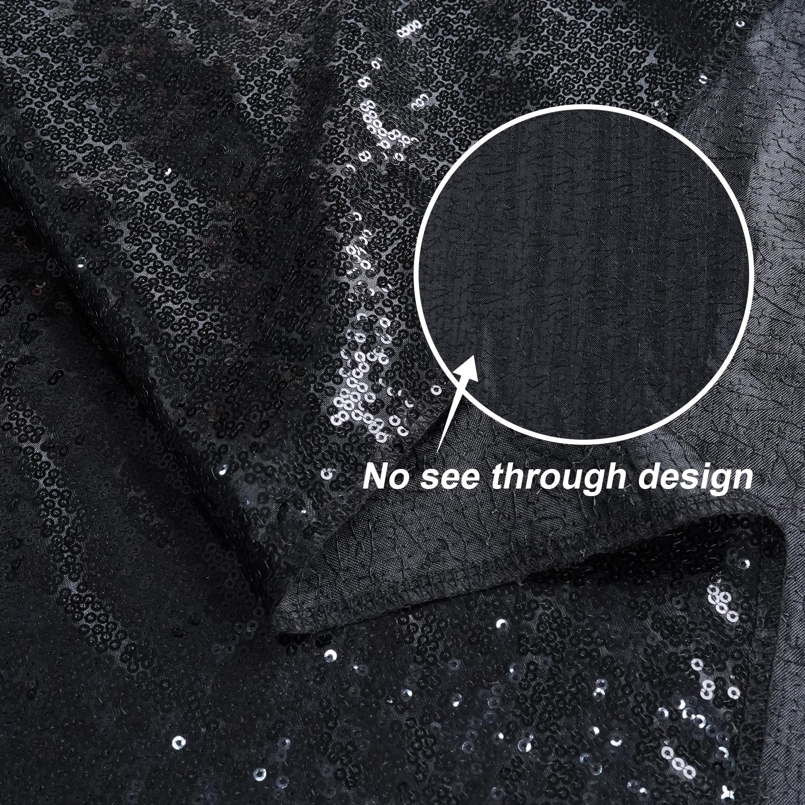 Black Sequin Backdrop Curtains, Black Backdrop 6Ftx6Ft Glitter Photo Backdrop Curtain For Party Decoration