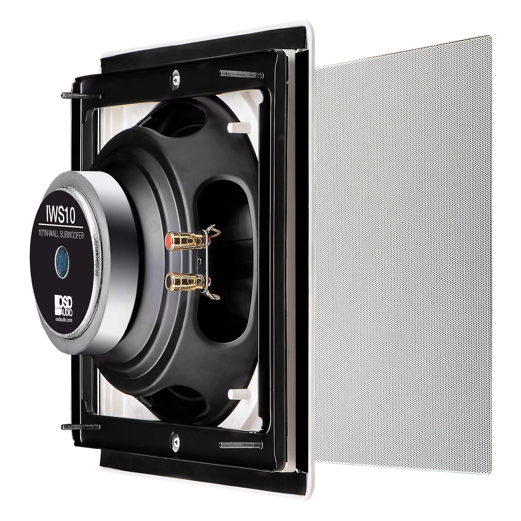 OSD 10' in Wall Subwoofer 200W Easy Install, Paintable Grill IWS10