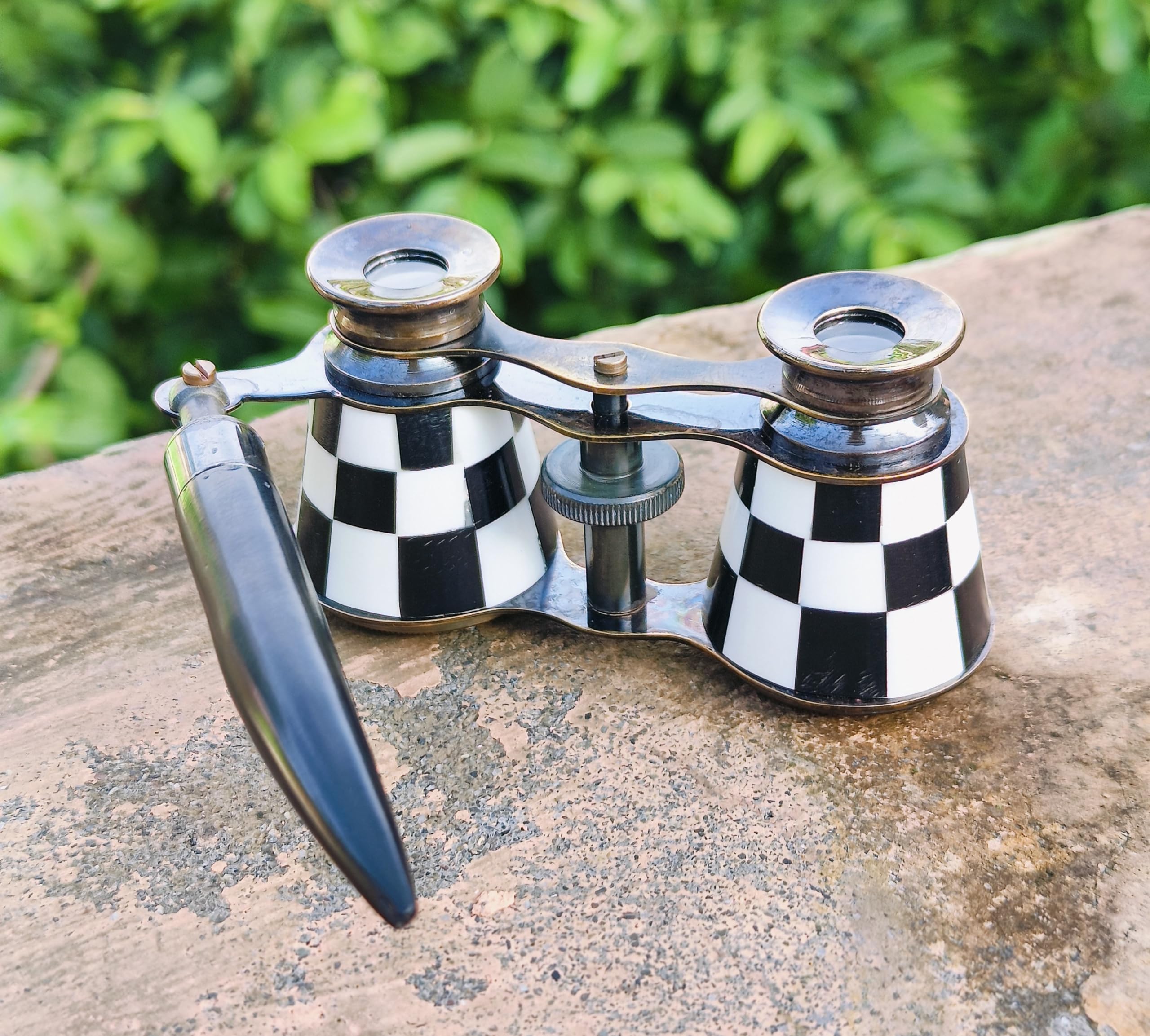 Sifaat World 2.5 Inches Opera Glasses Binoculars For Adults  Captain'S Mother Of Pearl Solid Brass Opera Binoculars With Handle