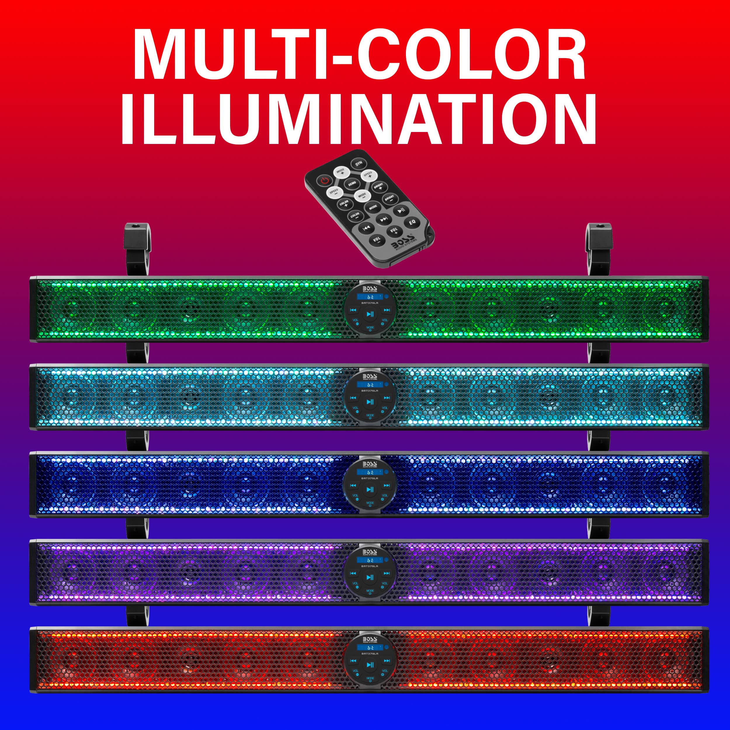 Boss Audio Systems Brt37Slr Atv Utv Sound Bar   37 Inches Wide, 3 Inch Speakers, 1 Inch Tweeters, Full Range, Ipx5 Weatherproof,