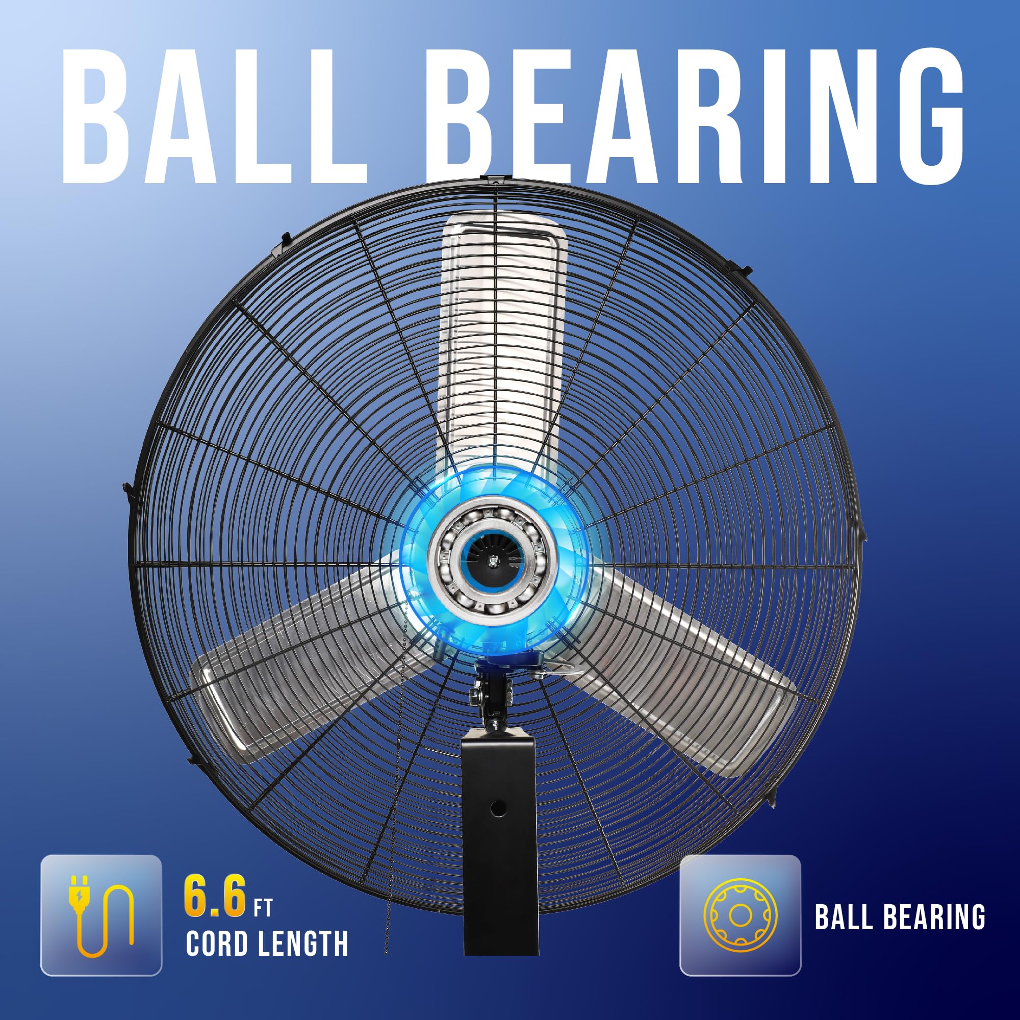 Tornado Pro Series High Velocity Wall Mount Fan 30 Inch, Oscillating Fan For Commercial, Industrial Use 3 Speed 8850 Cfm 6.6 Ft