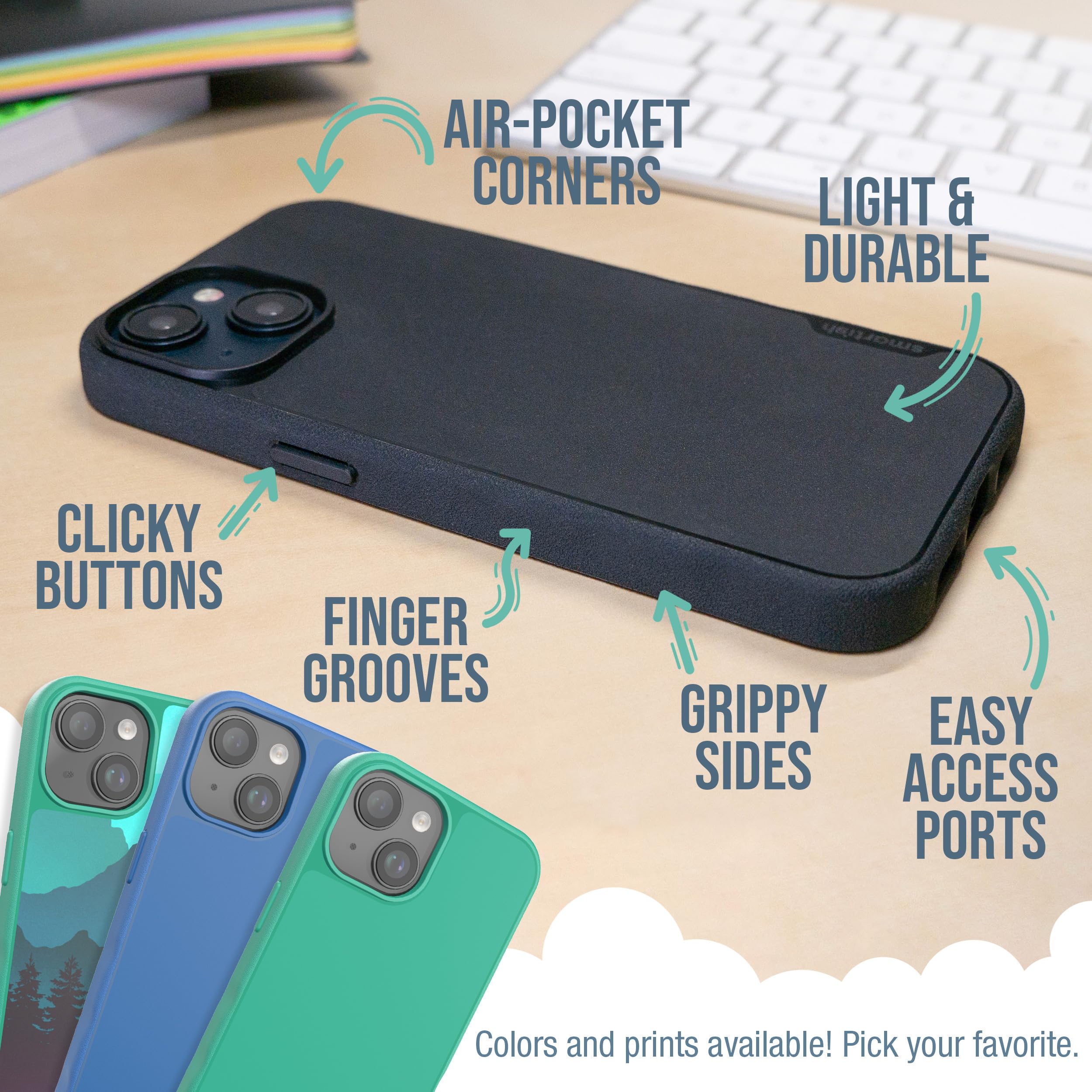 Smartish Iphone 15 Slim Case   Gripmunk   [Lightweight + Protective] Thin Grip Magnetic Cover With Drop Protection For Apple Iph