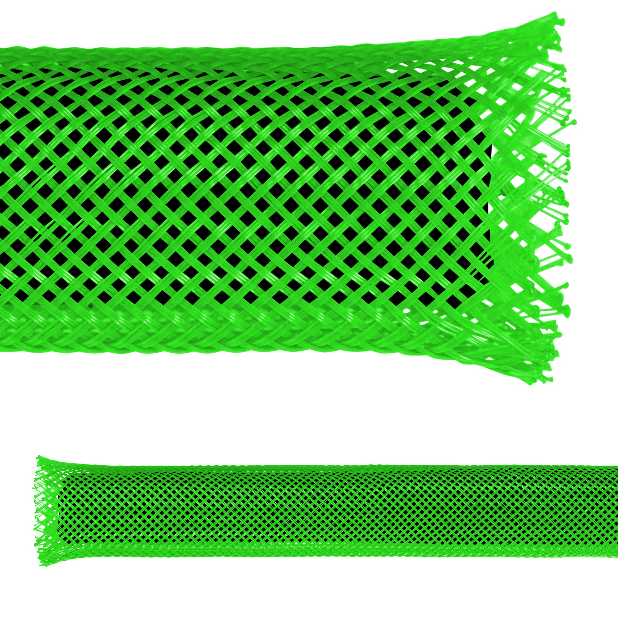 Electriduct 3/4 PET Expandable Braid Sleeving Flexible Wire Mesh Sleeve - 25 Feet - Green