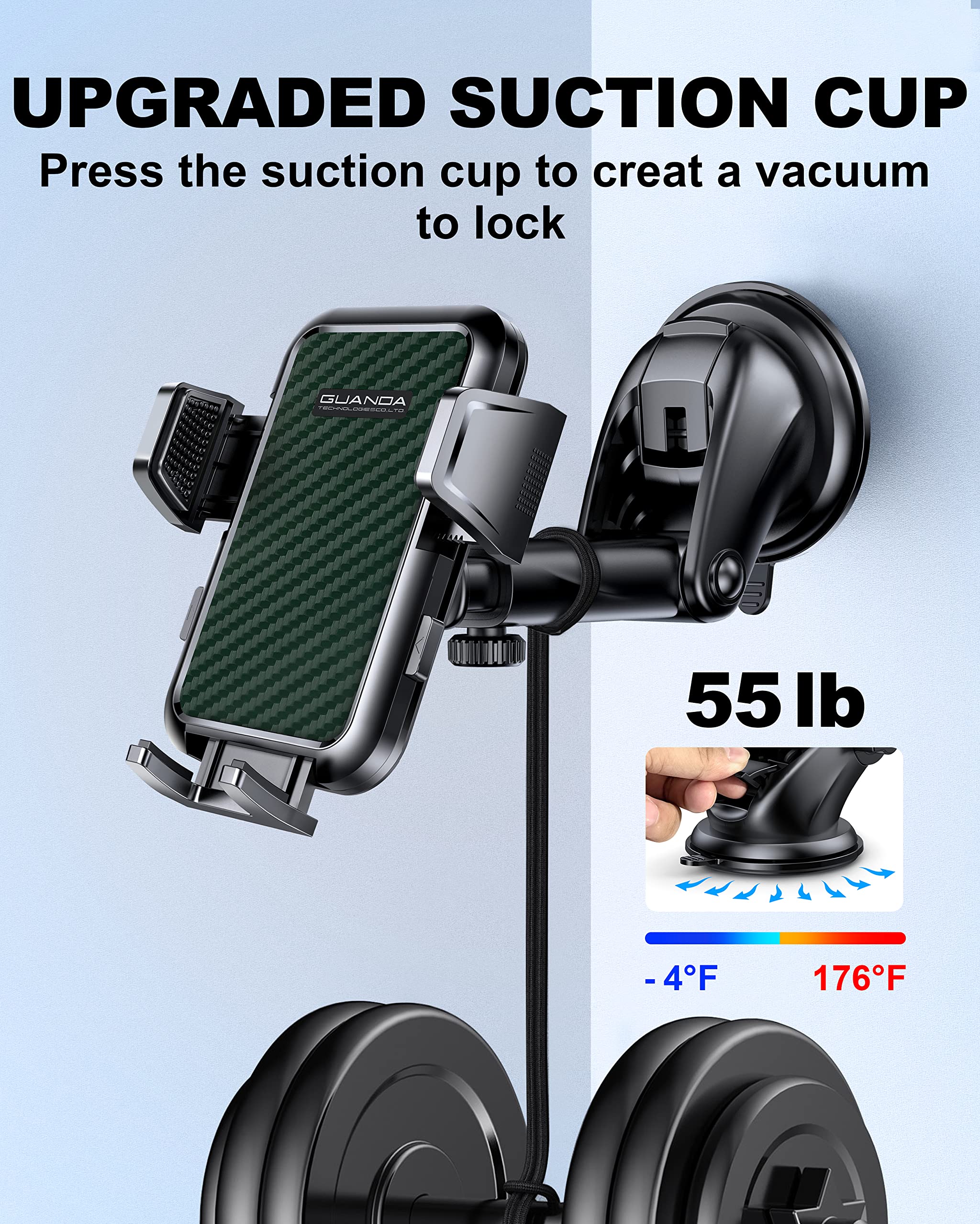 Suction Cup Car Phone Mount For Windshield/Dashboard, Hand Free Mobile Phone Holder For Car, Universal Cell Phone Holder Stand F