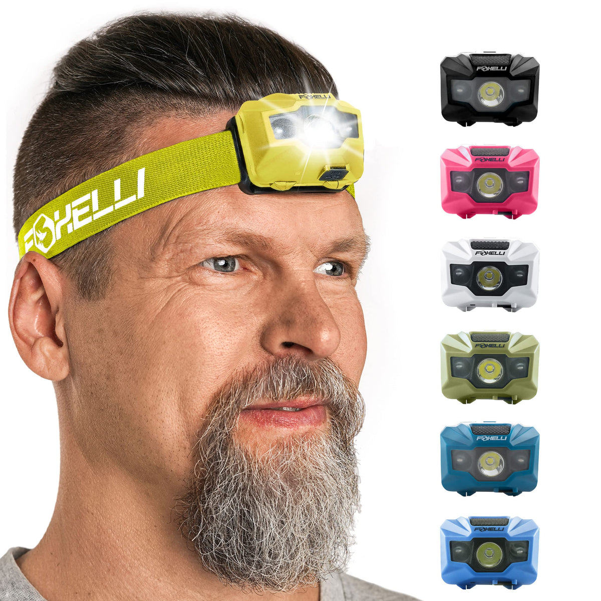 Foxelli Led Headlamp Rechargeable - Ultralight Usb Rechargeable Headlamp Flashlight For Adults  Kids, Waterproof Head Lamp With 