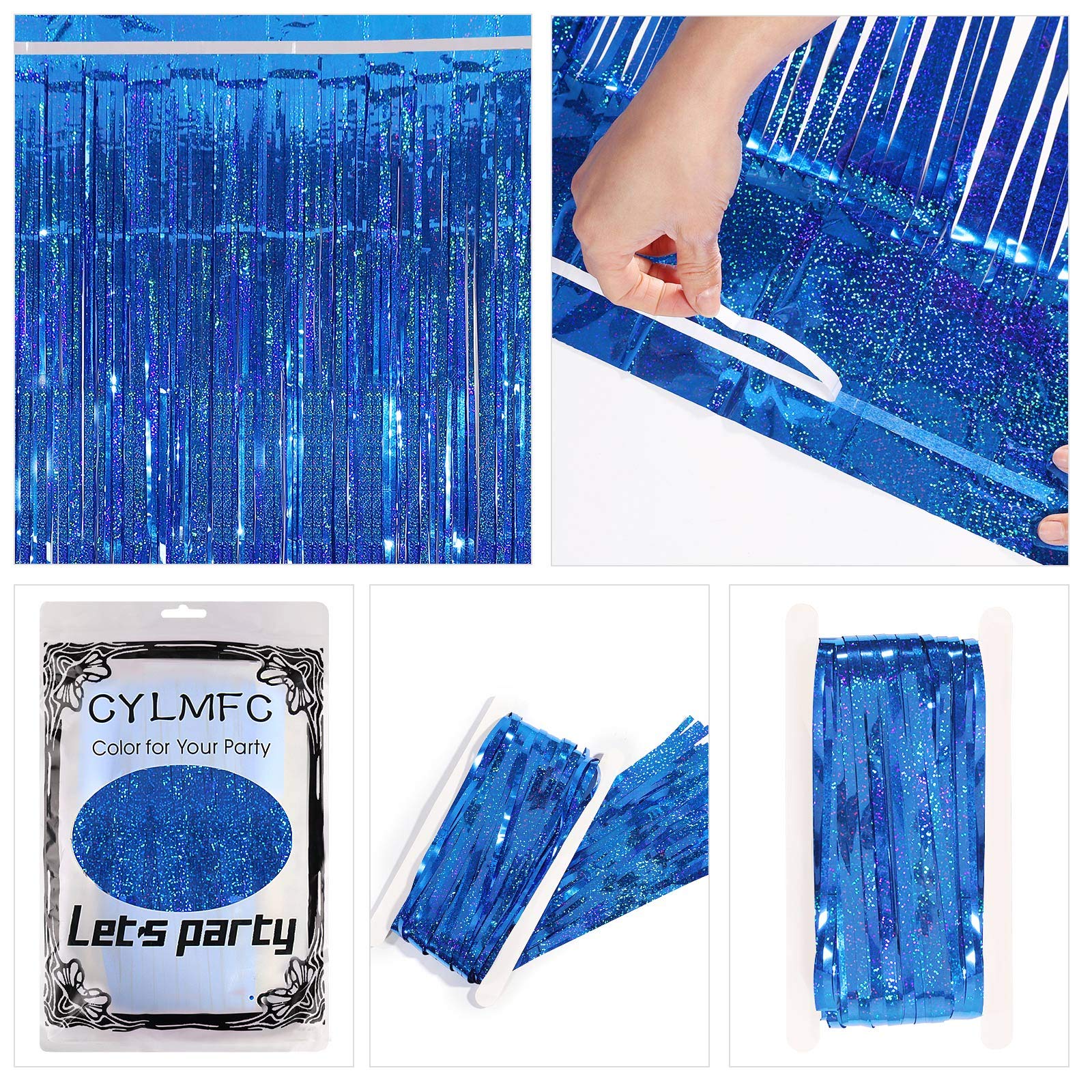 Cylmfc Foil Fringe Curtain   2 Packs 3Ftx8Ft Metallic Curtain Backdrop For Birthday Party Decorations Photo Booth Backdrop Chris