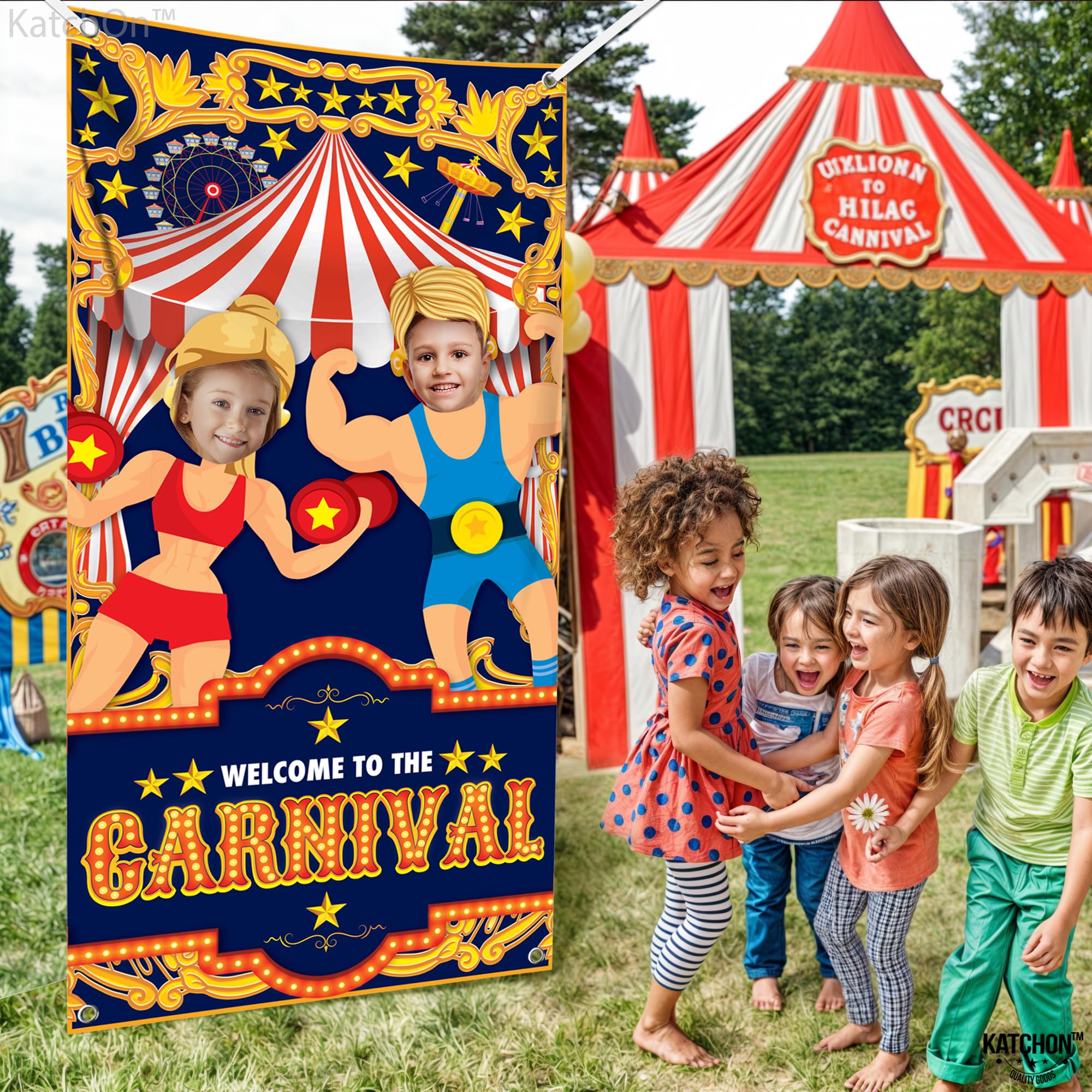 Katchon, Carnival Photo Booth Backdrop   Large, 72X36 Inch | Carnival Photo Backdrop For Carnival Theme Party Decorations | Carn