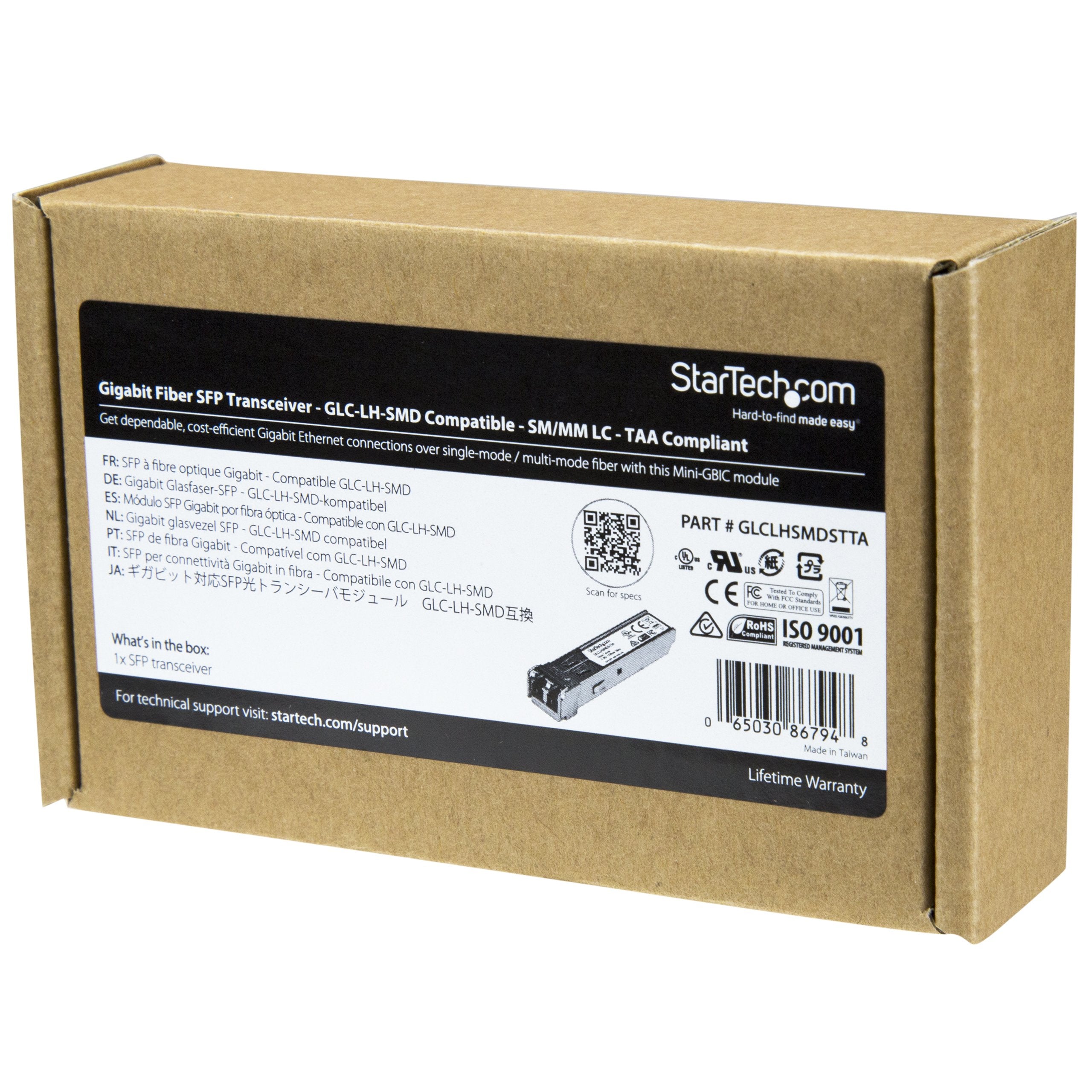 Startech.Com Cisco Glc Lh Smd Compatible Sfp Module   1000Base Lx/Lh   1Gbe Single Mode Fiber Smf Optic Transceiver   1Gbe Sfp