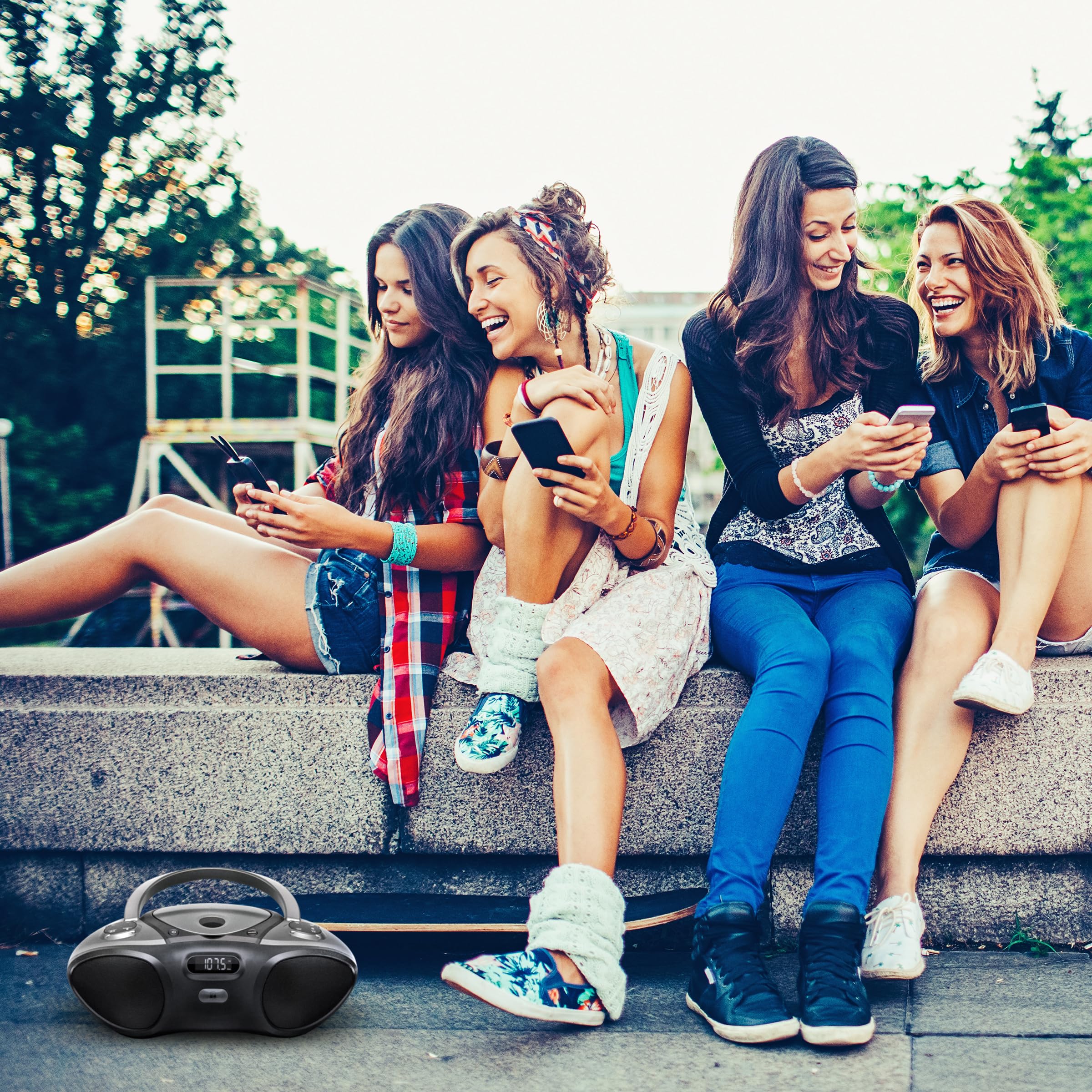 Ilive Ibc233B Boombox Bluetooth Speaker With Cd Player And Fm Radio (Black)