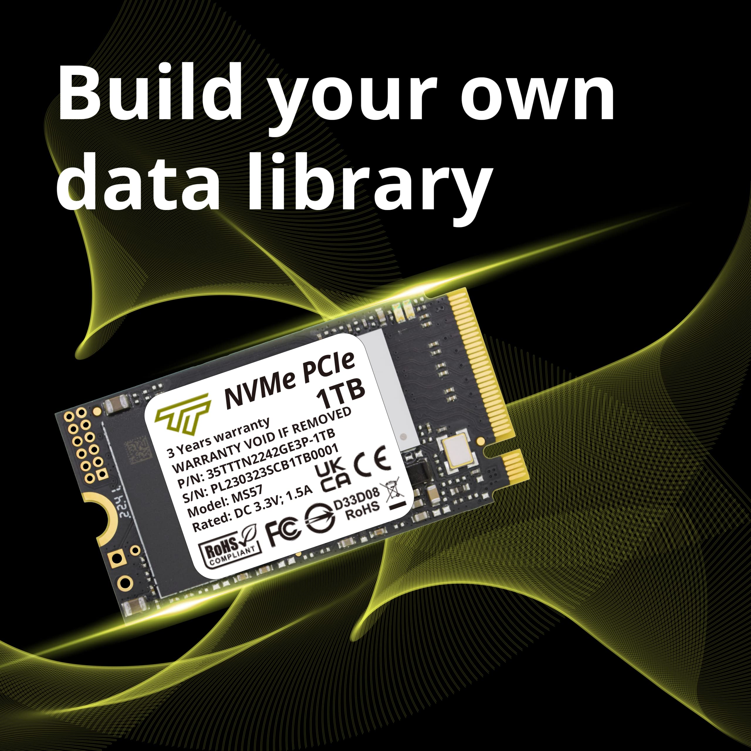 Timetec 1Tb M.2 2242 Ssd Nvme Pcie Gen3X4 3D Nand Tlc Read/Write Speed Up To 2,100/1,600 Mb/S Compatible With Lenovo Thinkpad E15 / Thinkpad 11E Yoga Gen 6, Laptop And Desktop