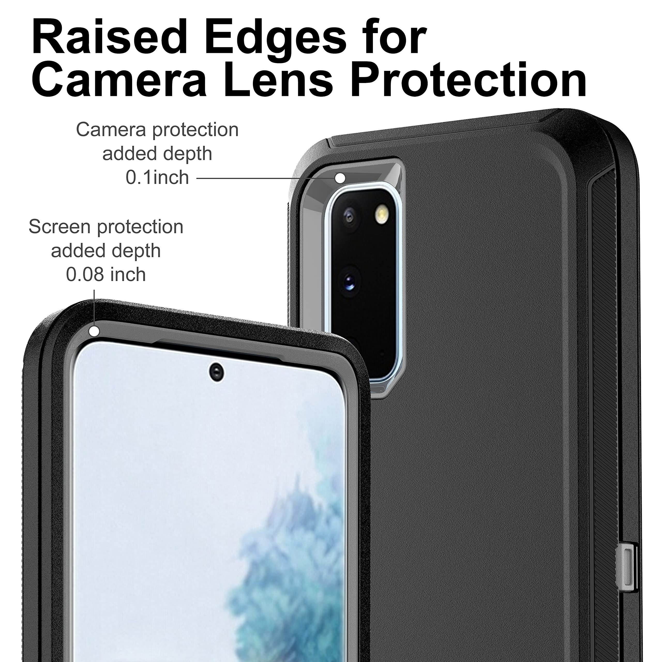 Hong Amy For Samsung Galaxy S20 Case (Not Fit Galaxy S20 Fe/Plus/Ultra), With Self Healing Flexible Tpu Screen Protector [2 Pack