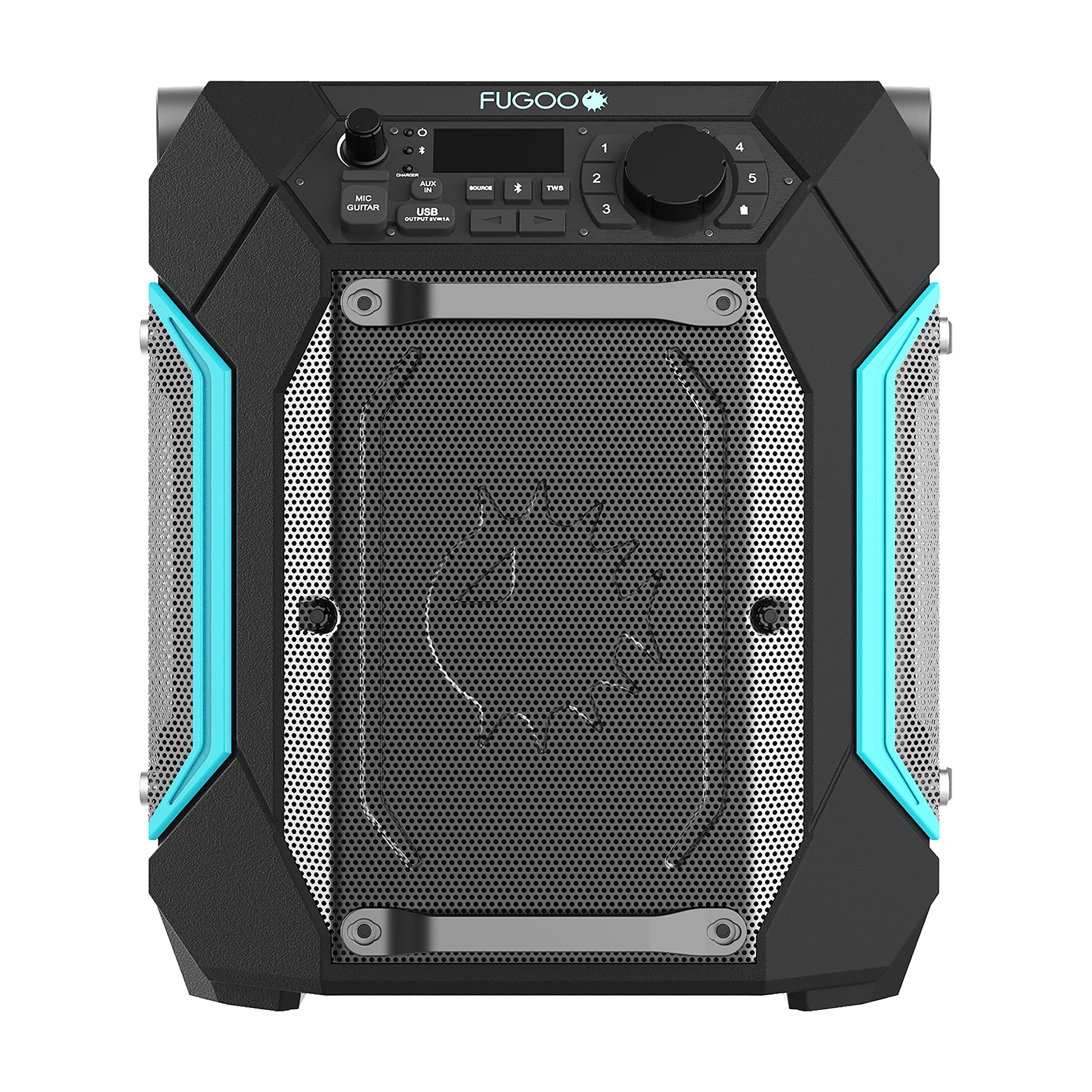 Fugoo Traveler | Portable Indoor/Outdoor Bluetooth Speaker | 100W, 7 Inch Sub, 48 Hour Playtime | 270 Degree Audio | Ipx4 Water Resistant | Use As Pa System � Mic/Guitar Input & Usb Port