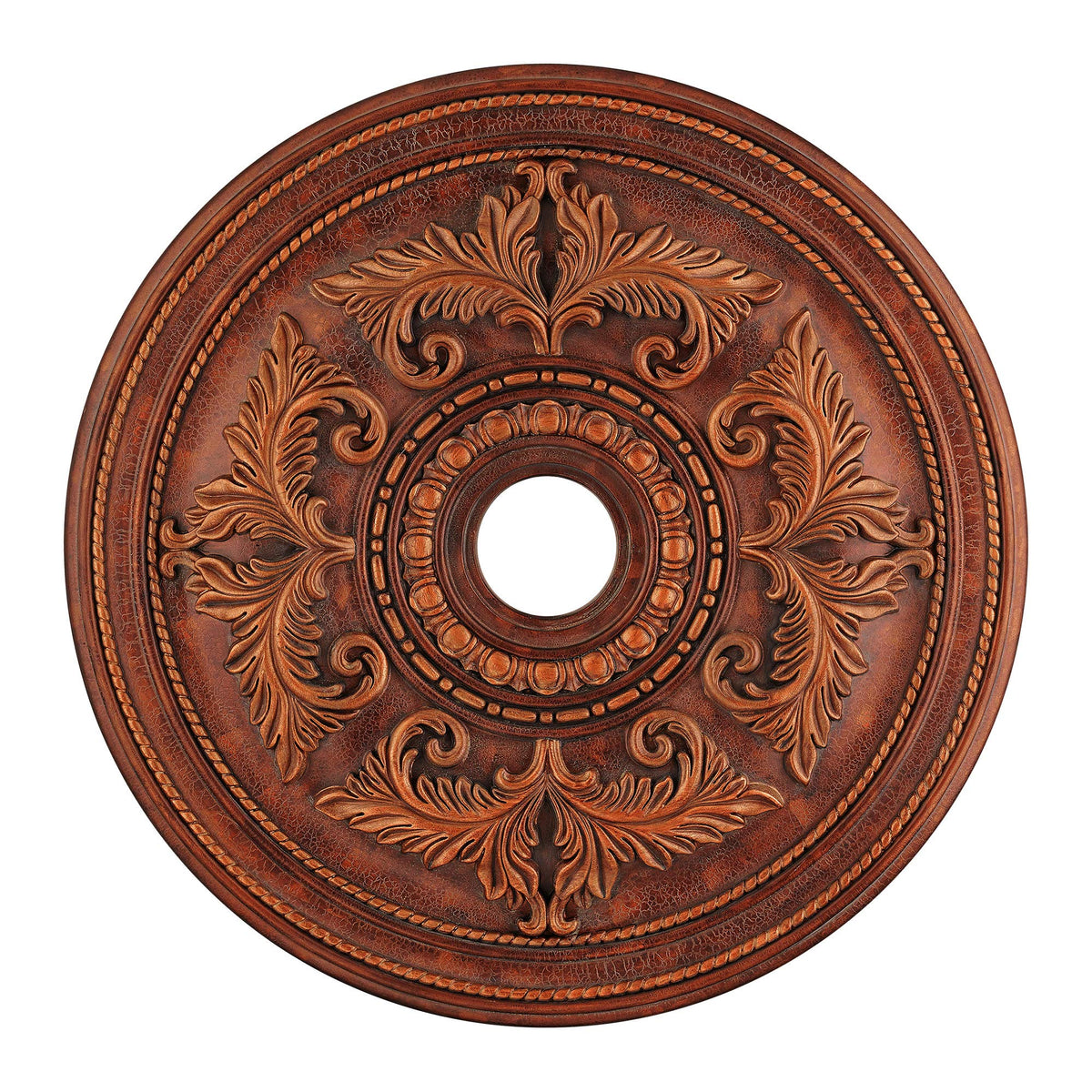 Livex Lighting 8210 30 Ceiling Medallion, Crackled Greek Bronze Medium