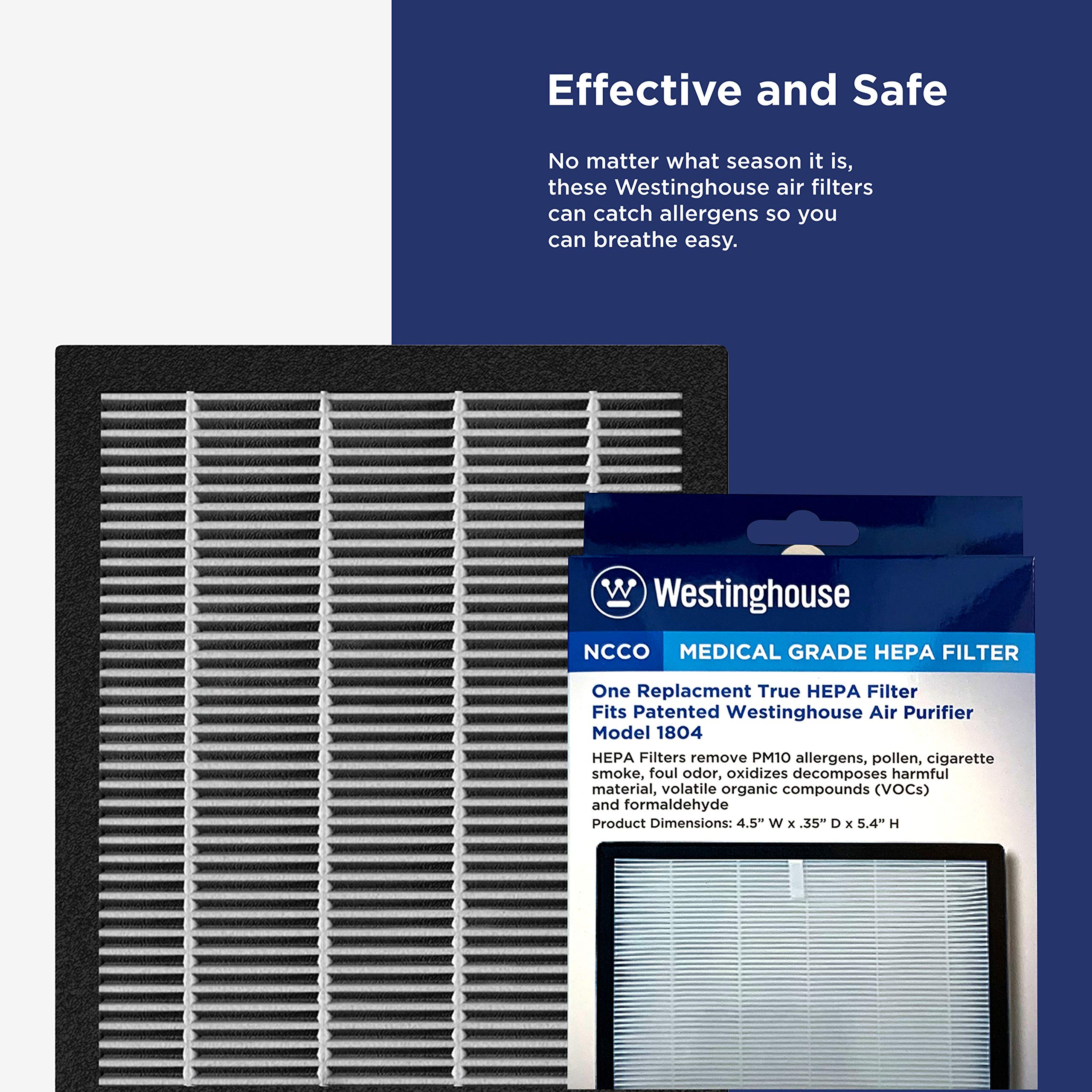 Westinghouse Air Purifier True Hepa Filter Replacement Compatible With 1804 Model (Set Of 4)